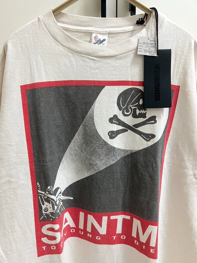 Saint Michael Saint Michael White skull beam printed short sleeves Size US XL / EU 56 / 4 - 3 Thumbnail