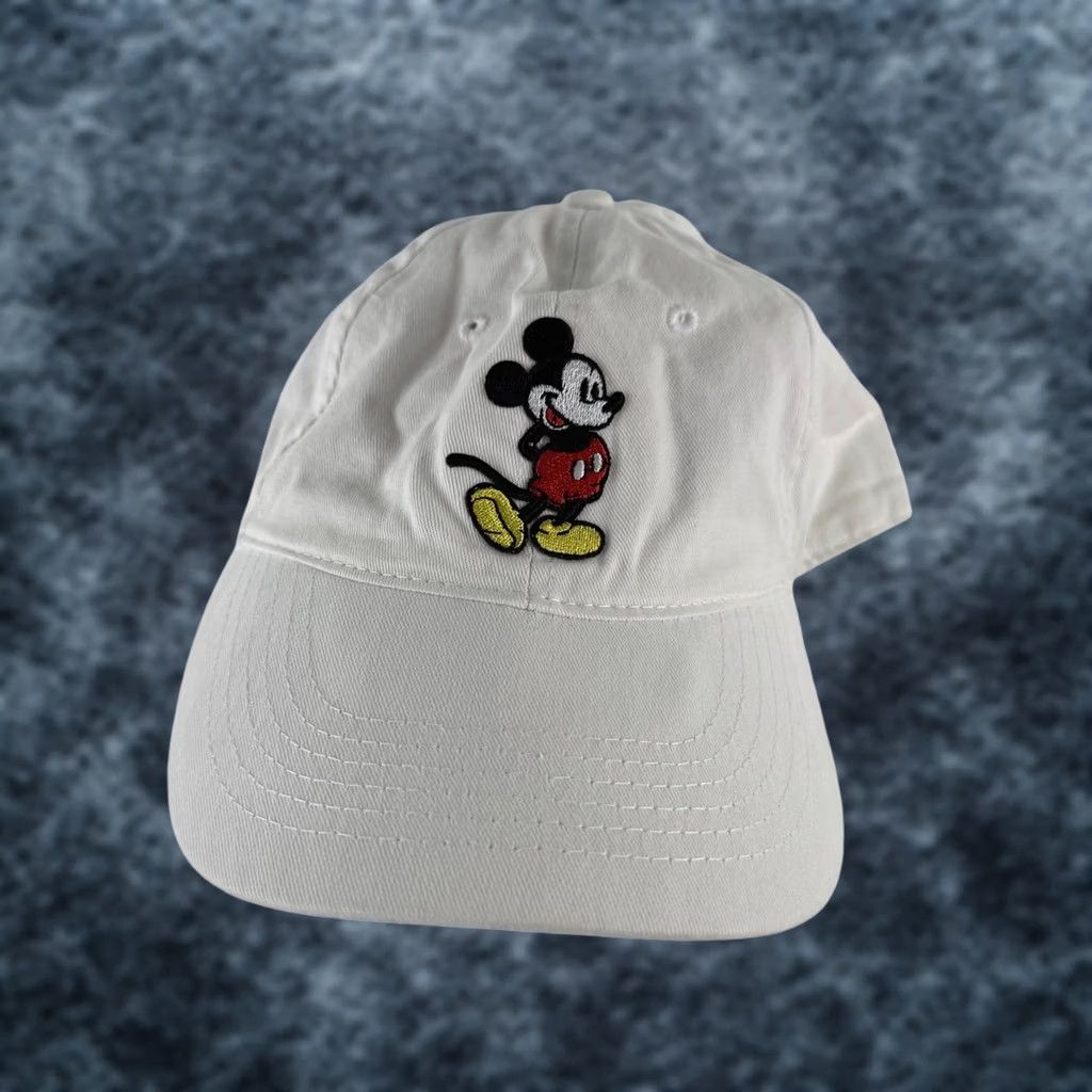 Disney Disney Mickey Mouse White Cotton Embroidered Adjustable Dad Hat Baseball Cap Size ONE SIZE - 1 Thumbnail