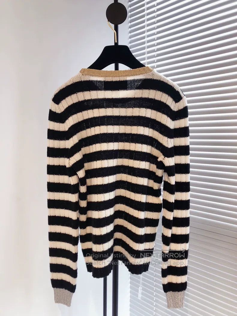 Gucci Gucci Floral embroidered horizontal striped sweater Size M / US 6-8 / IT 42-44 - 2 Thumbnail