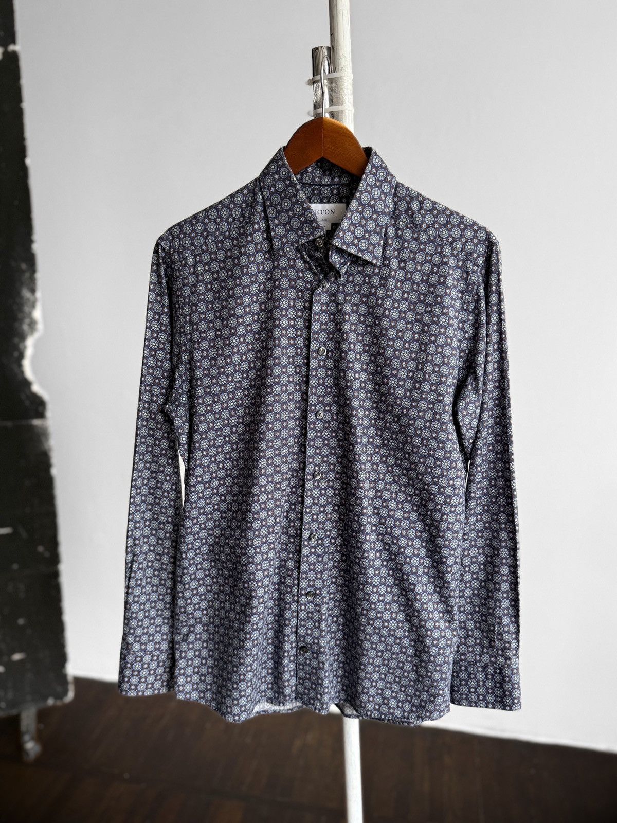 Eton Eton Geometric Medallion Print Slim Fit LS Button Up Shirt Size US S / EU 44-46 / 1 - 1 Thumbnail