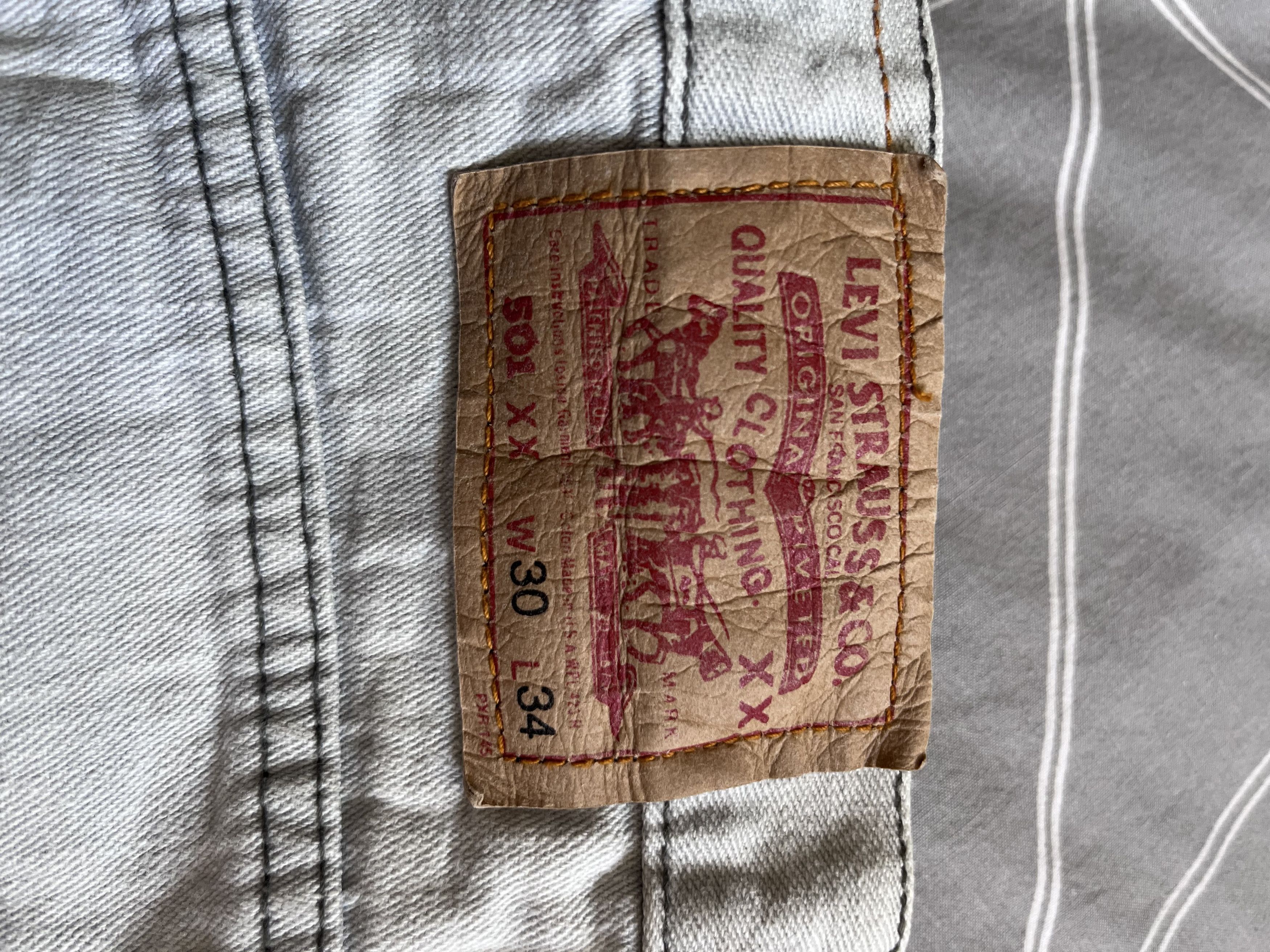 Levi's Levi’s 501XX Men’s Jeans W30 L34 – USA 1995 – Beige Denim Size US 30 / EU 46 - 6 Thumbnail