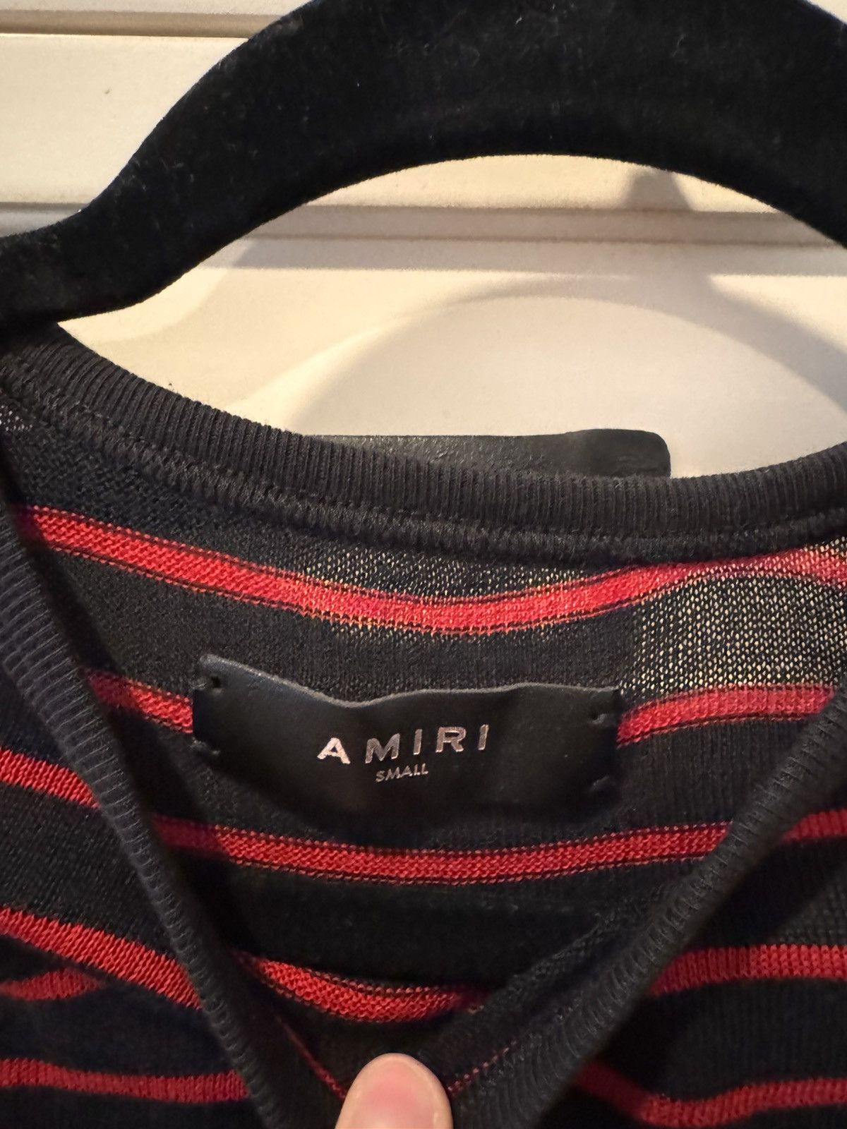 Amiri Amiri red & black striped t shirt Size US S / EU 44-46 / 1 - 2 Thumbnail