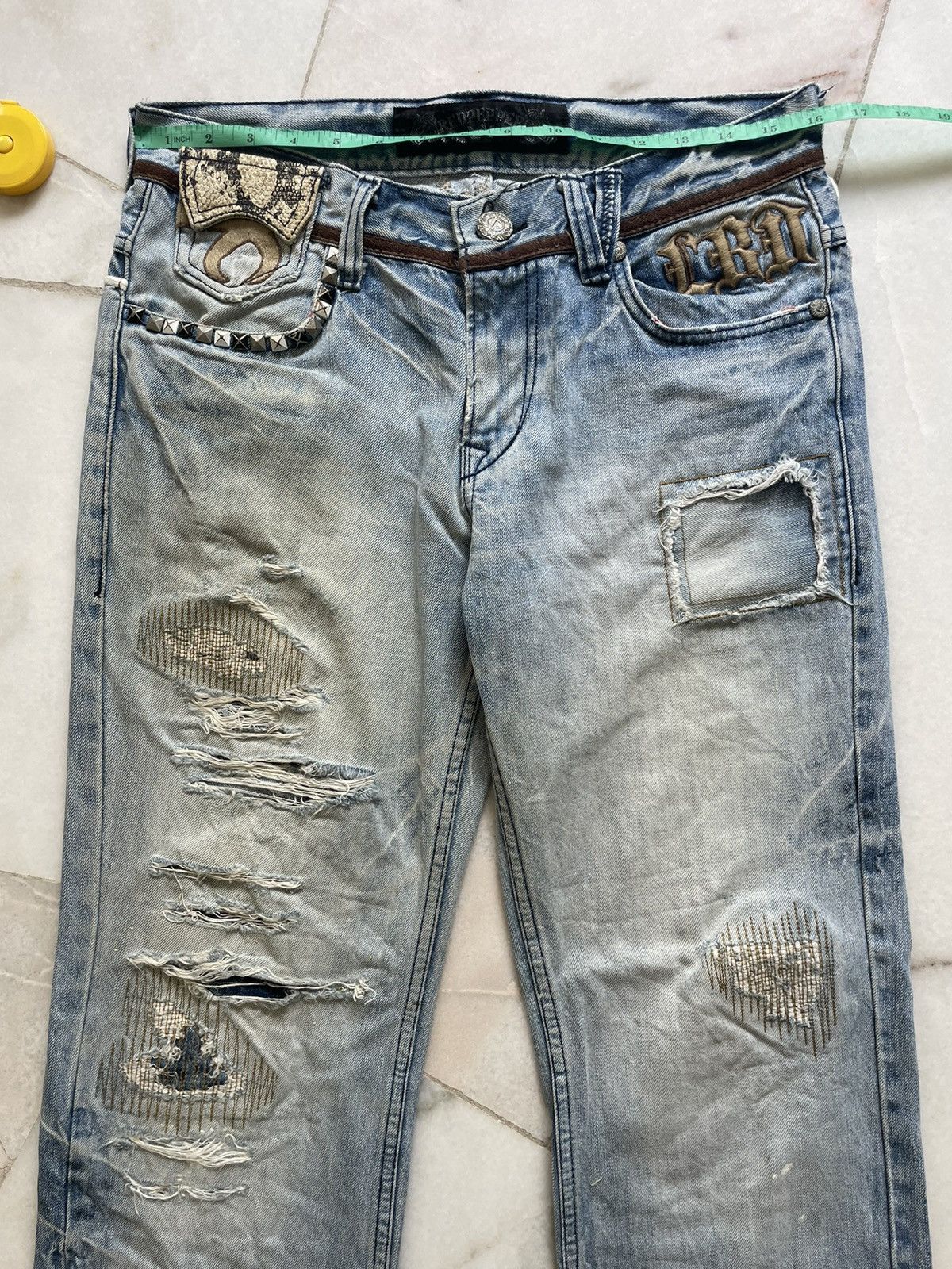 Japanese Brand Vintage Red Pepper Thrashed&Repaired Jeans Size US 32 / EU 48 - 4 Thumbnail