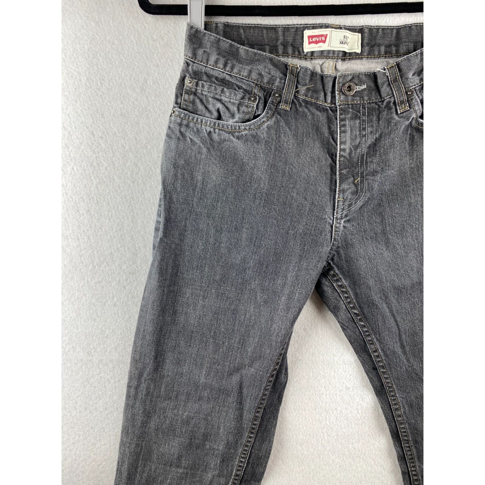 Levi's Levi's 511 Jeans Mens 30x30 Gray Slim Skinny Denim Dark Wash Straight Dark 5-Pocket Design Belt Loops Modern Government Pan Size US 30 / EU 46 - 7 Thumbnail