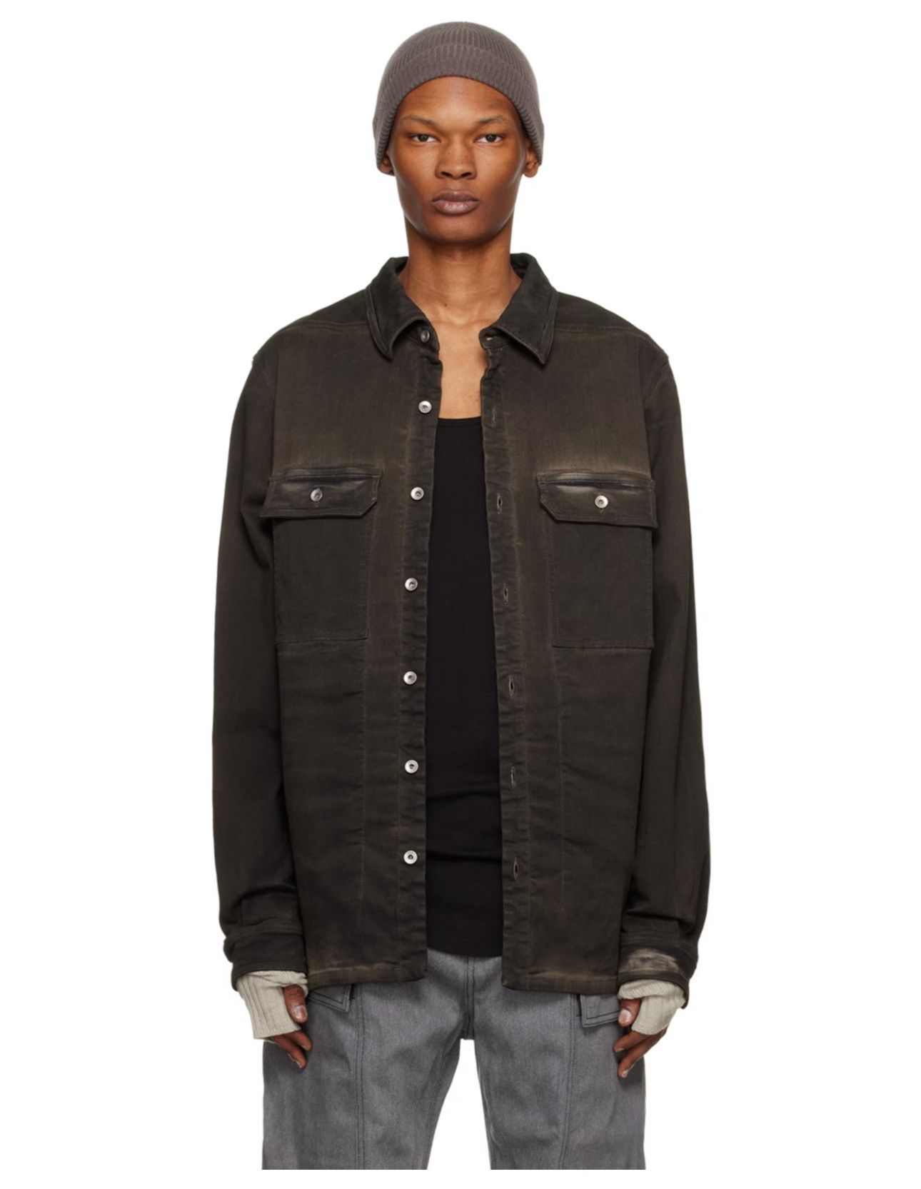 image of Rick Owens Drkshdw Drkshdw Outershirt | Dark Dust in Grey, Men's (Size 2XL)