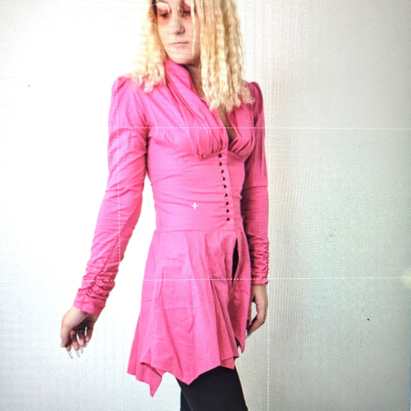 Vintage Vintage 80s Hot Neon Pink Frilly Dancers Dress Jacket Size M / US 6-8 / IT 42-44 - 5 Thumbnail