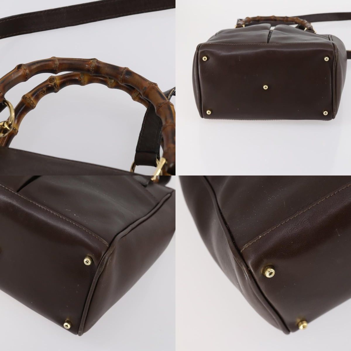 Gucci GUCCI Bamboo Handbag Leather Brown Size ONE SIZE - 10 Thumbnail