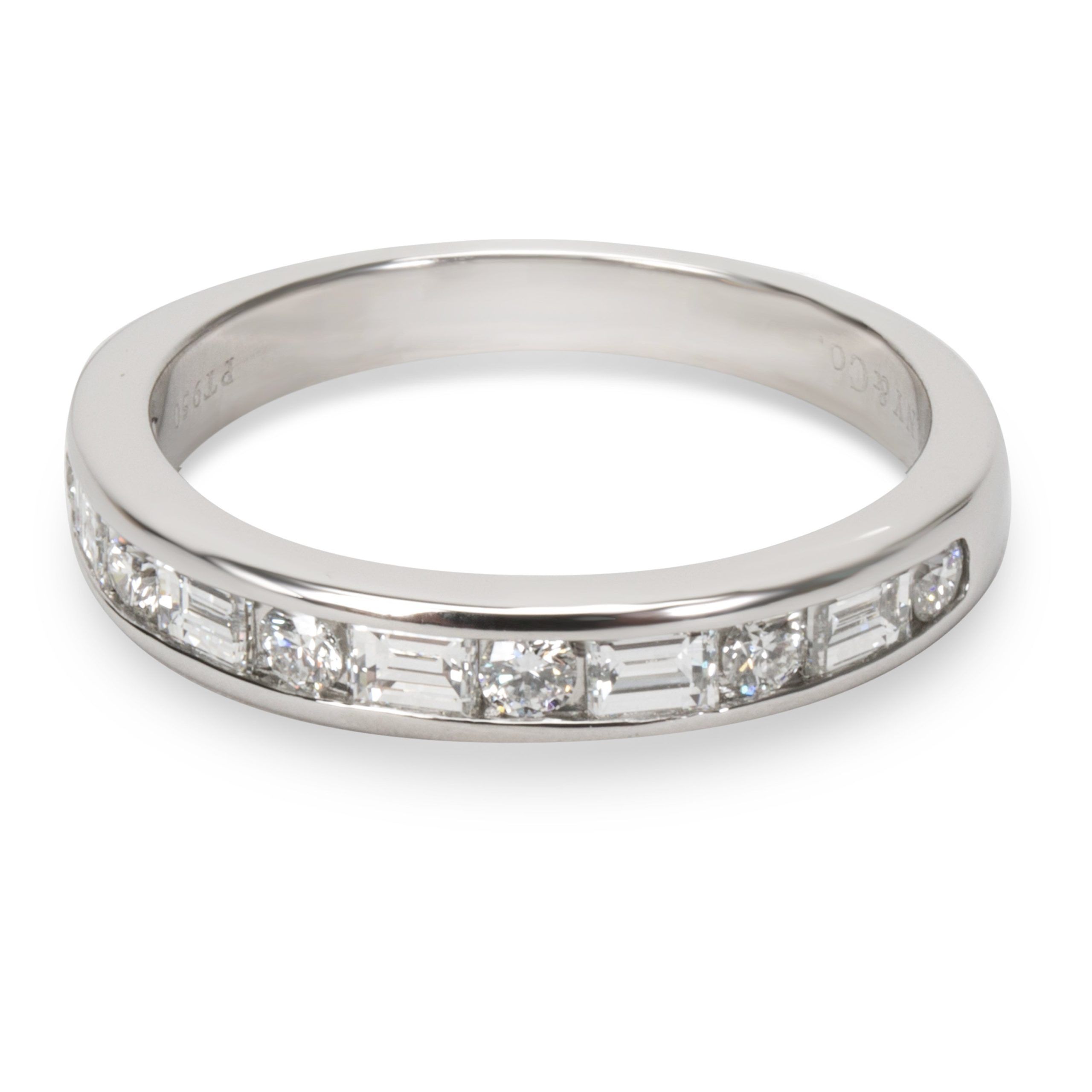image of Tiffany Co Tiffany & Co. Round & Baguette Diamond Band In Platinum 0.44 Ctw in Gold, Women's