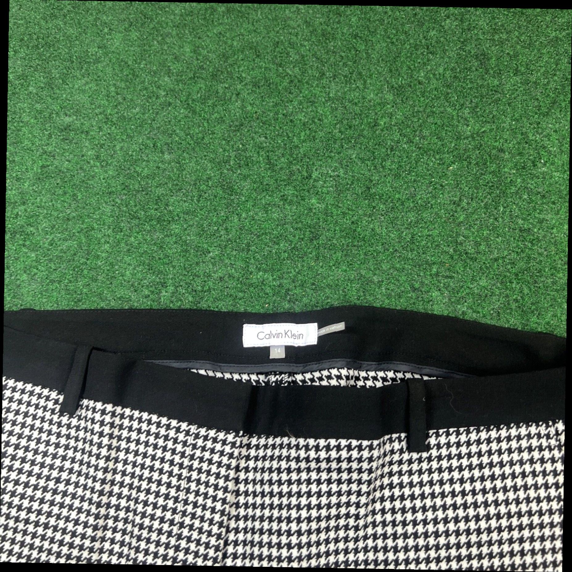 Calvin Klein Calvin Klein Highline Ankle Dress Pants Womens 14 Black White Check New Size 25" / US 0 / IT 36 - 2 Thumbnail