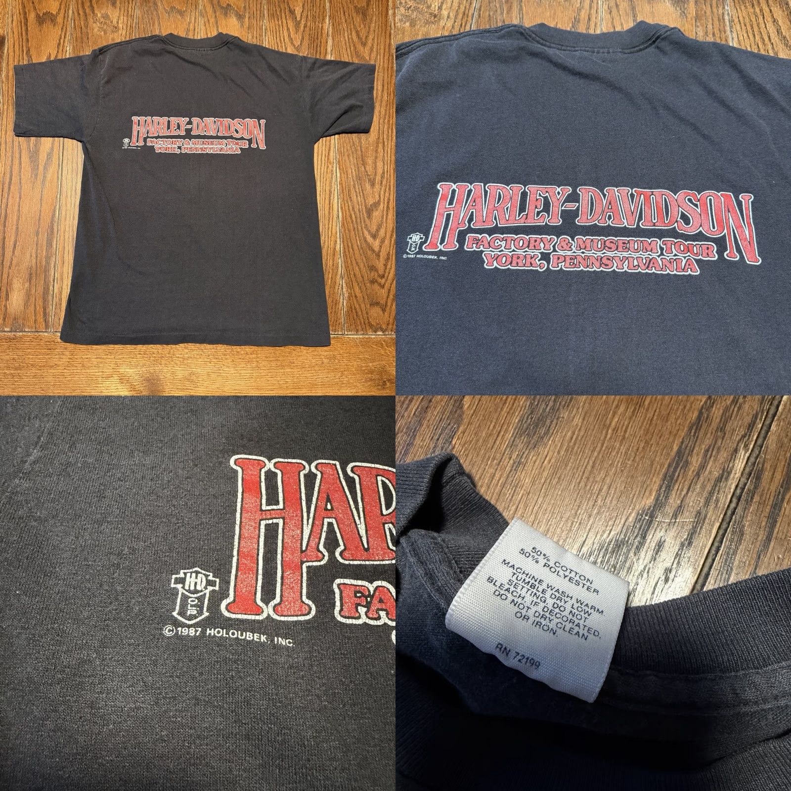 Harley Davidson VINTAGE Harley-Davidson T-Shirt 1987 A Legend Since 1903 Black L Men York PA 80s Biker Motorcycle Double-Sided Size US L / EU 52-54 / 3 - 8 Thumbnail