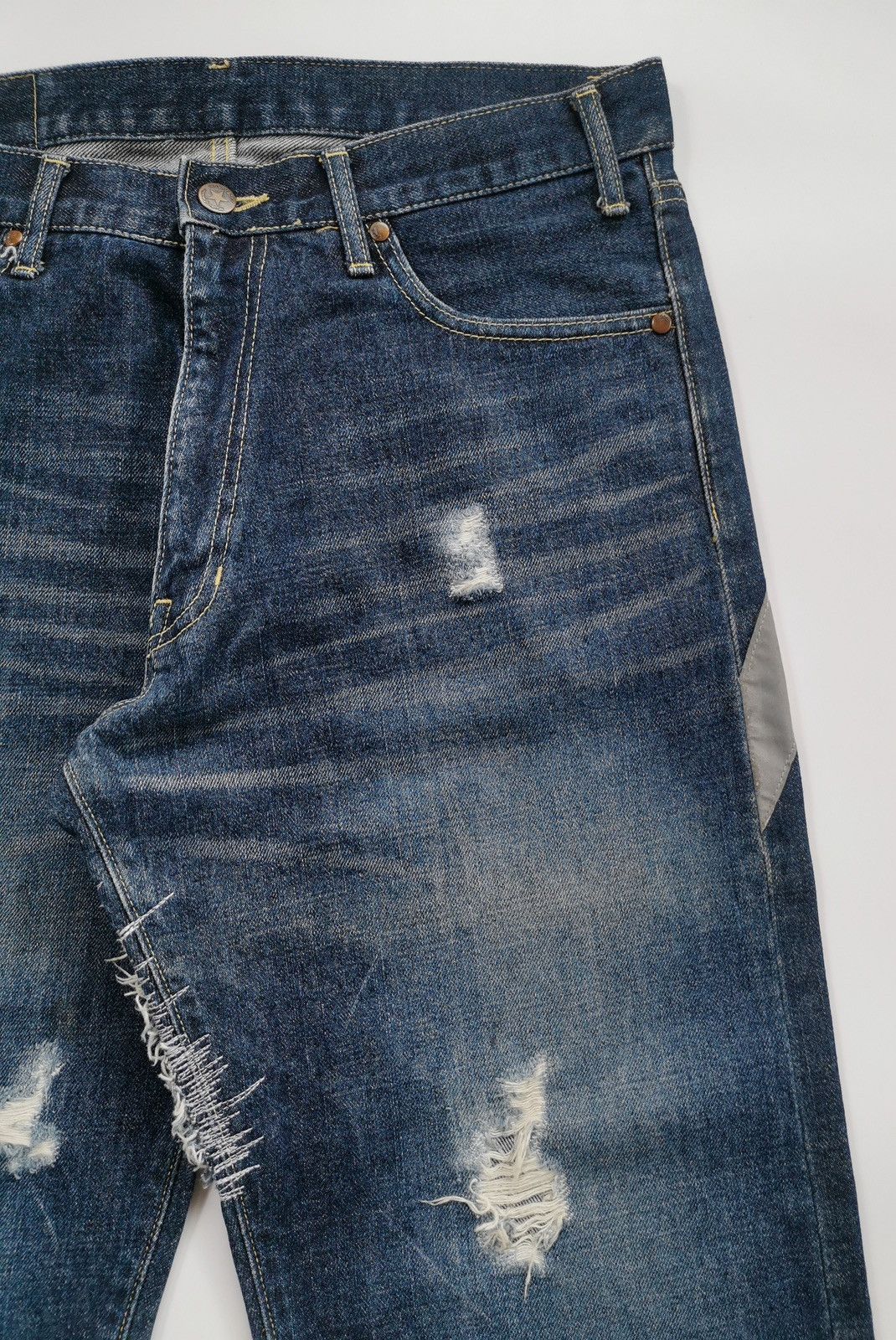 Edwin Mobstyles Mobs Corp Japan Distressed Loose Fit Denim Size US 32 / EU 48 - 4 Thumbnail