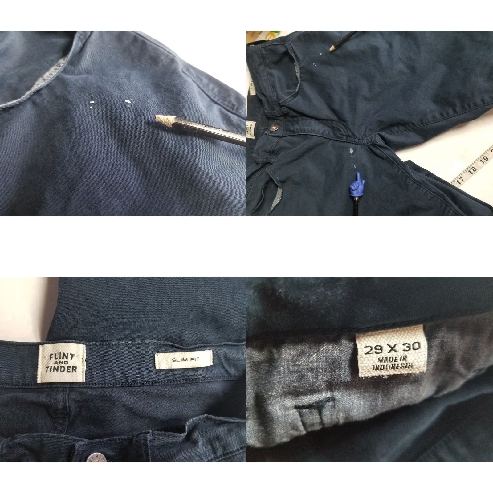Vintage Flint & Tinder Jeans Denim Slim Fit Men 29x30 Blue Stretch Tapered Regular IN Denim2? Size US 29 - 8 Thumbnail