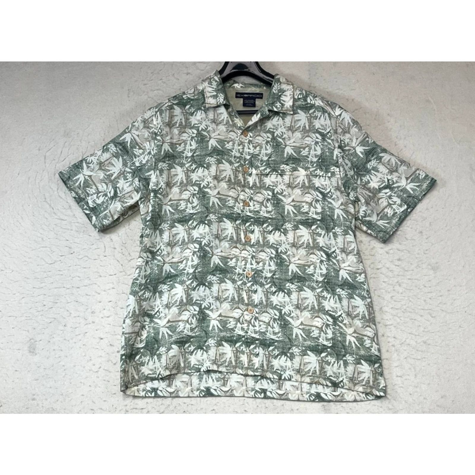 ExOfficio ExOfficio Shirt Men L Button-Up Short Sleeve All Seasons Breathable Green Palm Tree Nature Fish Outdoor Shirt Men L Size US L / EU 52-54 / 3 - 2 Thumbnail