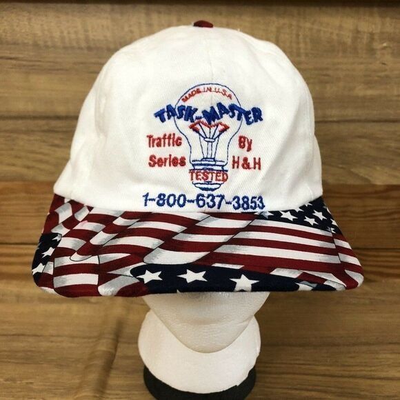 Other VTG Task Master Baseball Cap Hat White Patriotic Light Bulb Size ONE SIZE - 1 Thumbnail