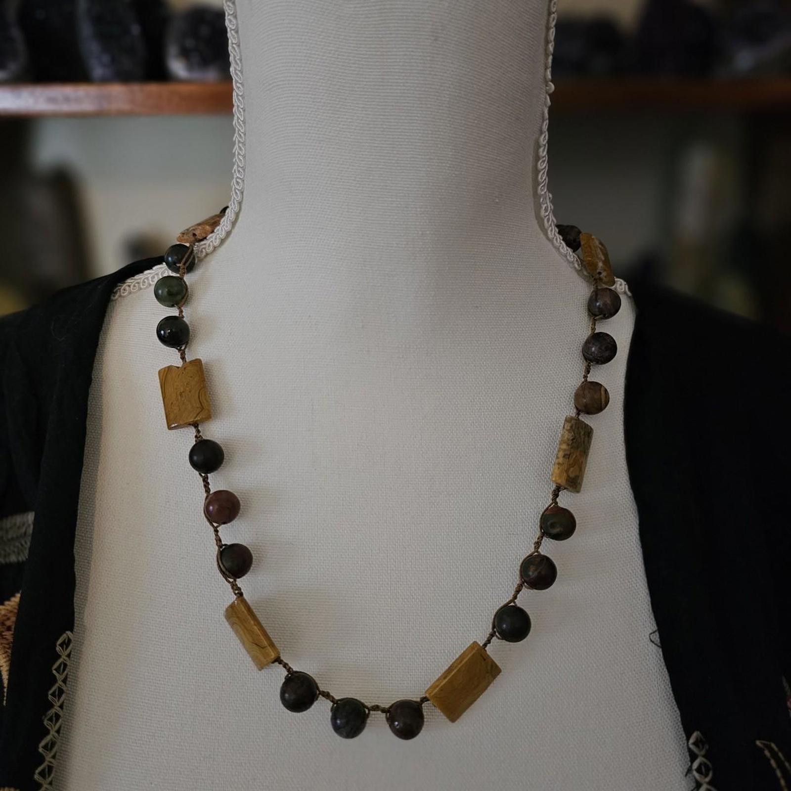 Designer HANDMADE GEMSTONE NECKLACE LARIAT STYLE Size ONE SIZE - 4 Thumbnail