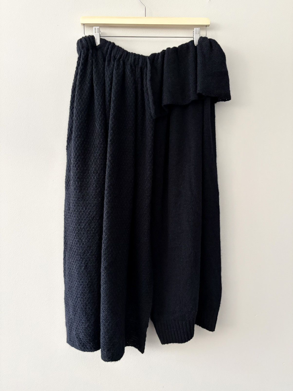 Yohji Yamamoto Yohji Yamamoto Waffle Knit Asymmetric Skirt Pants Size US 33 - 2 Thumbnail