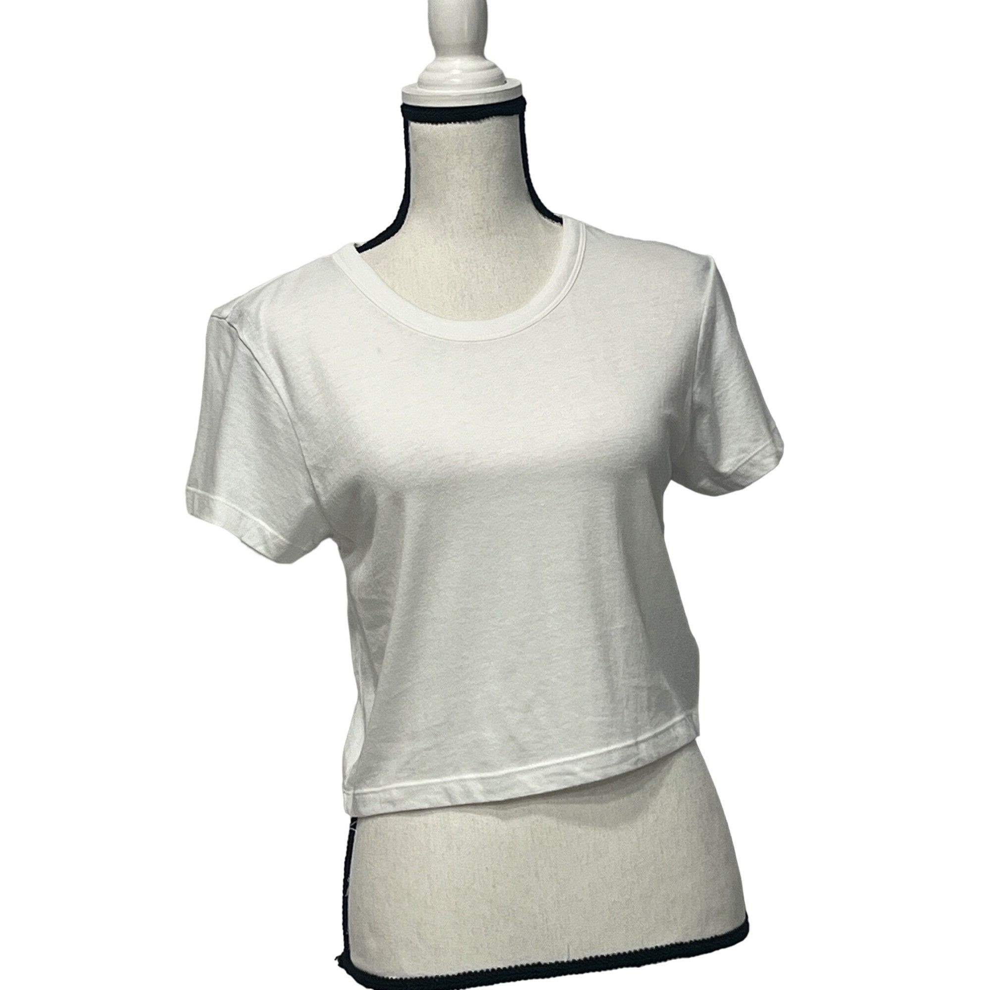 WeWoreWhat We Wore What Crew Neck Cropped White Tee, XL Size XL / US 12-14 / IT 48-50 - 3 Thumbnail