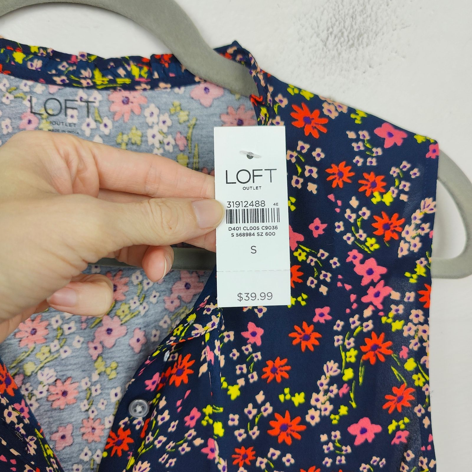 Other Loft Tank Top Womens Small Blue Floral Print NWT Size S / US 4 / IT 40 - 4 Thumbnail