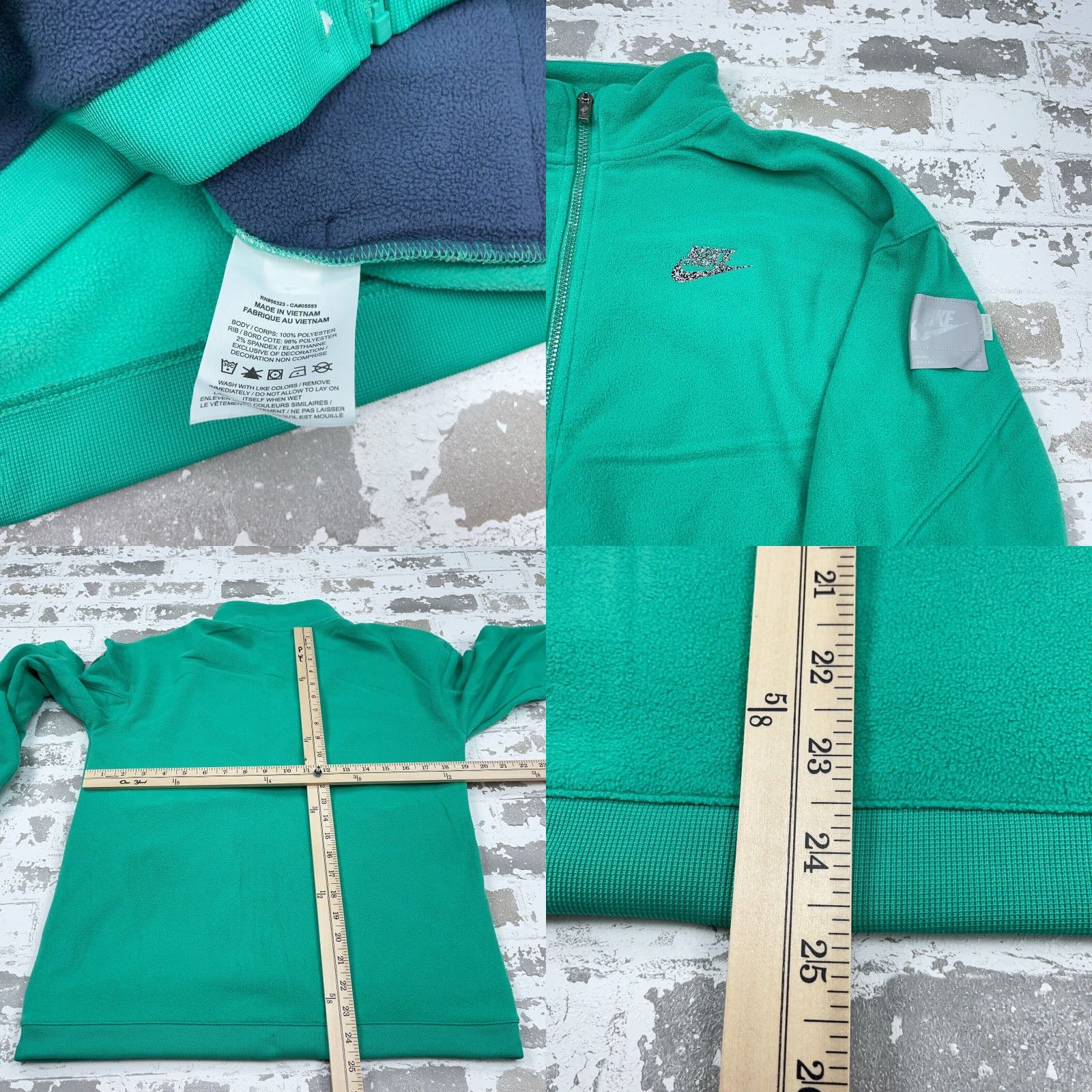 Nike Nike Jacket Women XL Green Blue Fleece Track Sweatshirt Warm Up Ladies Short description? Size XL / US 12-14 / IT 48-50 - 8 Thumbnail