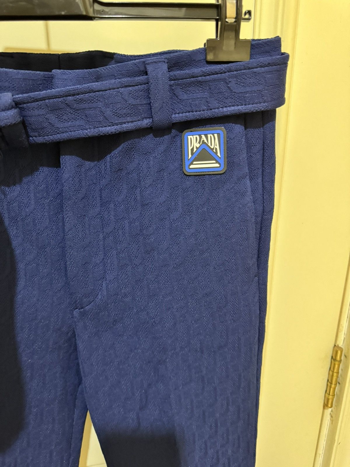 Prada SS19 runaway blue trouser with adjustable belt Sz44 Size US 28 / EU 44 - 4 Thumbnail