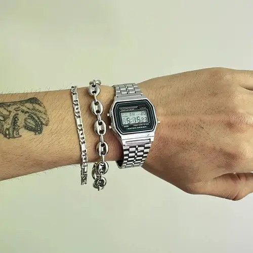 VIBE y2k 2000s vintage style stainless steel silver digital watch Size ONE SIZE - 2 Thumbnail