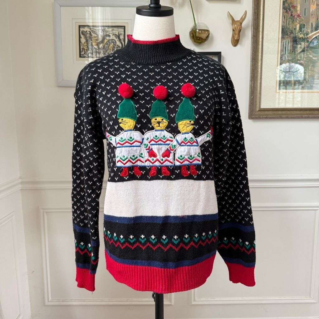 Vintage Vintage 90s Jordache Novelty Sweater Applique Embroidered Mo Size M / US 6-8 / IT 42-44 - 1 Thumbnail