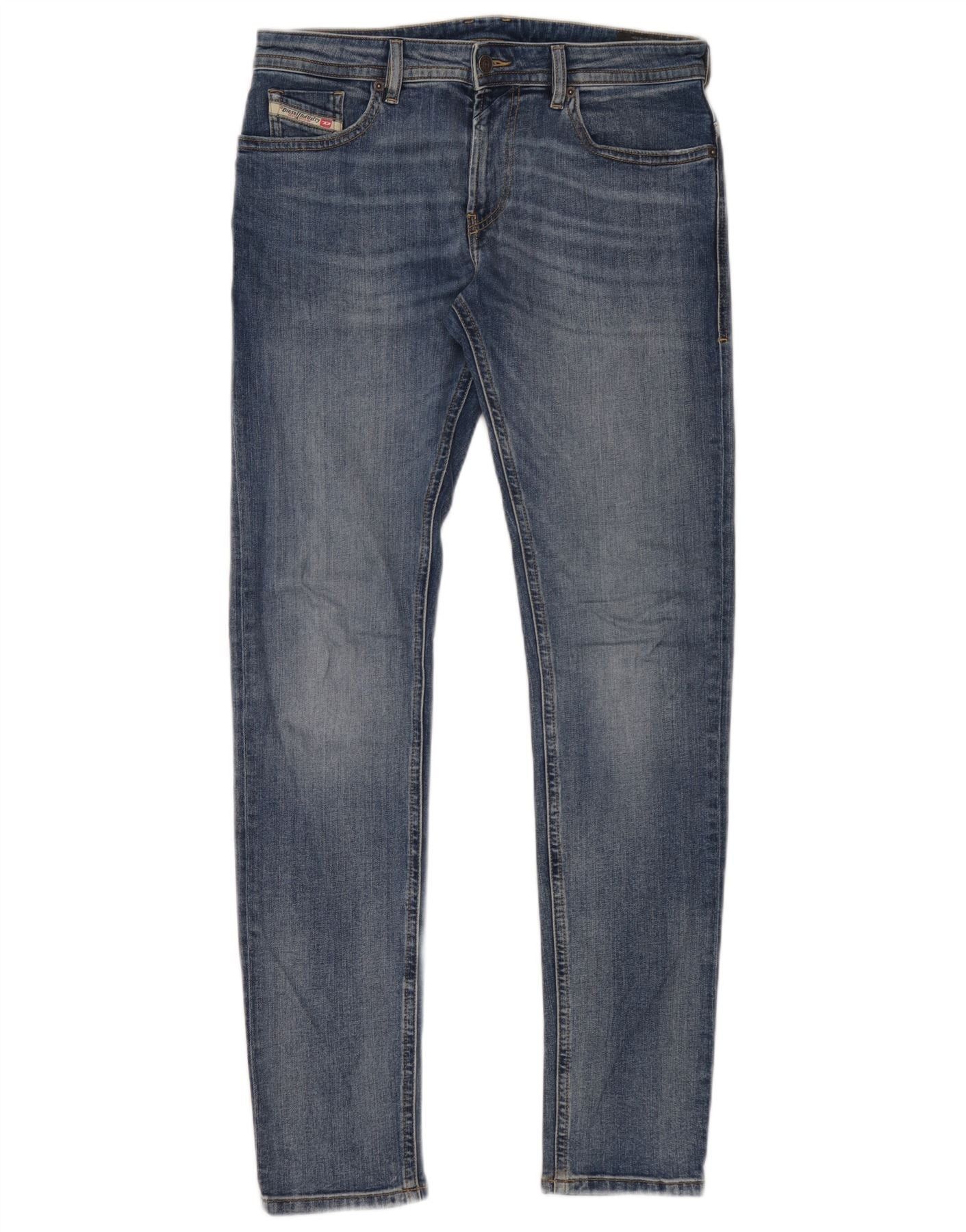 Diesel Mens Thommer Slim Jeans W31 L34 Blue Cotton Size US 31 - 1 Thumbnail