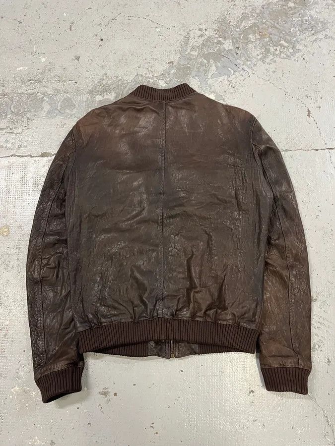 Dolce & Gabbana 2000s Dolce & Gabbana Scars Brown Leather Jacket Size US M / EU 48-50 / 2 - 6 Thumbnail