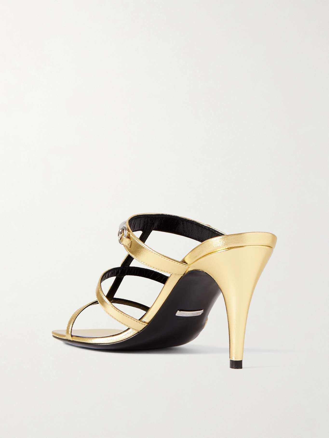 Gucci o1s1wg110225 Women's Slim Horsebit Slide Sandals in Gold Size US 11 / IT 41 - 3 Thumbnail