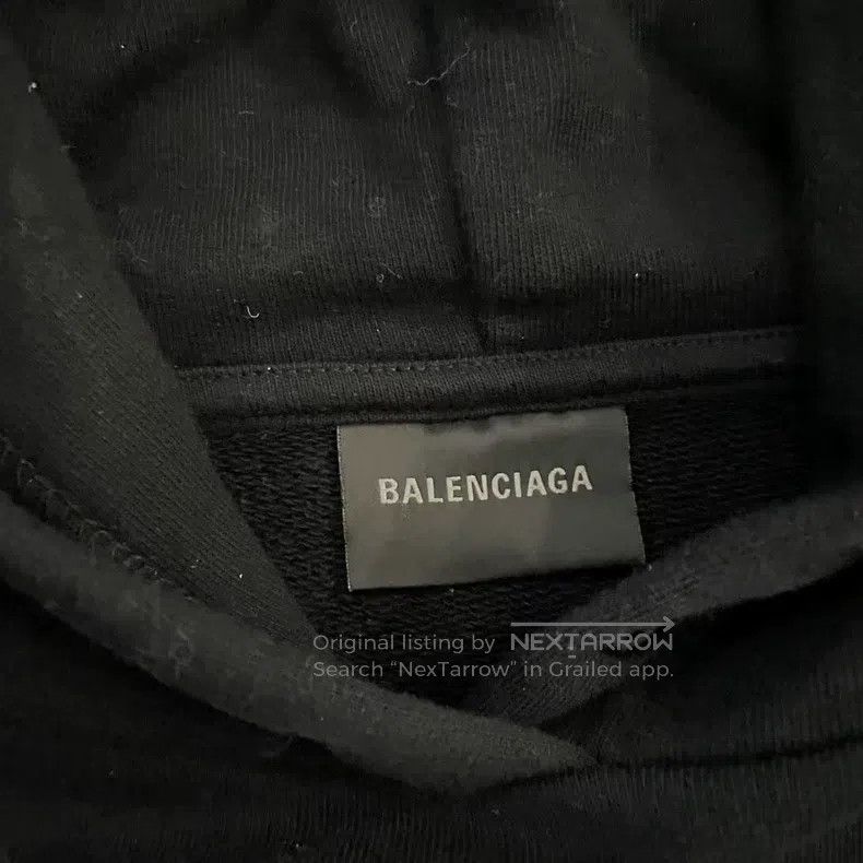 Balenciaga Balenciaga Black front and back graffiti logo hooded sweat Size US XS / EU 42 / 0 - 3 Thumbnail