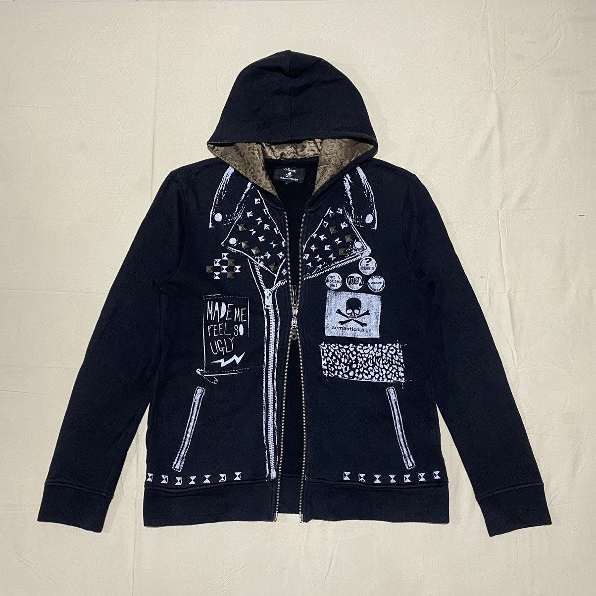 semanticdesign Y2K Roen x Semantic Design Studded Punk Zipper Hoodie