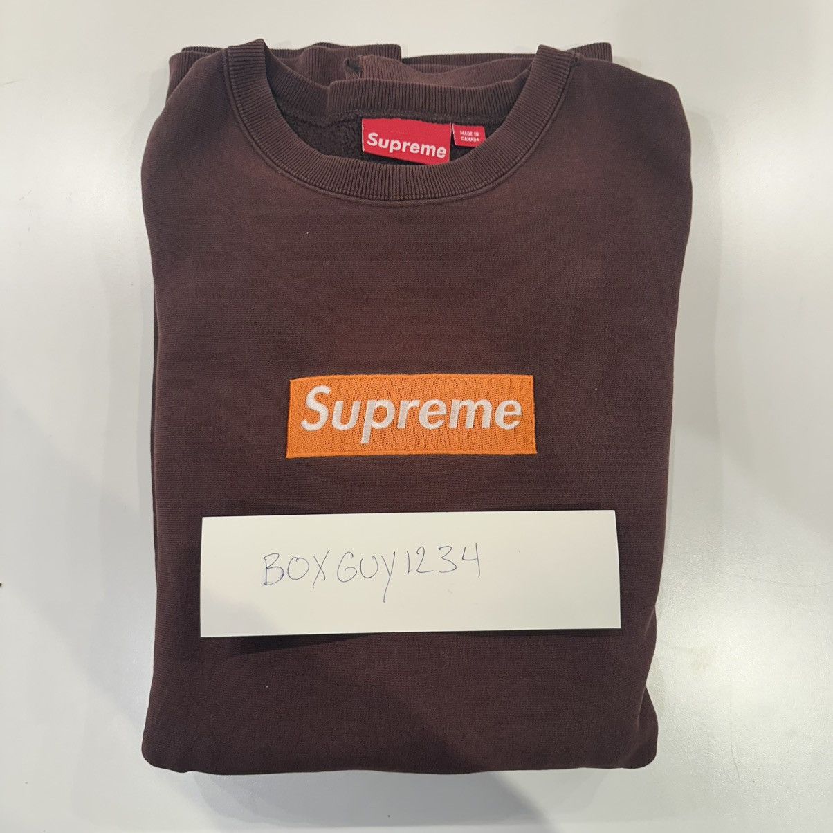 Supreme 1999 Orange/Brown Box Logo Crewneck Size US XL / EU 56 / 4 - 6 Thumbnail