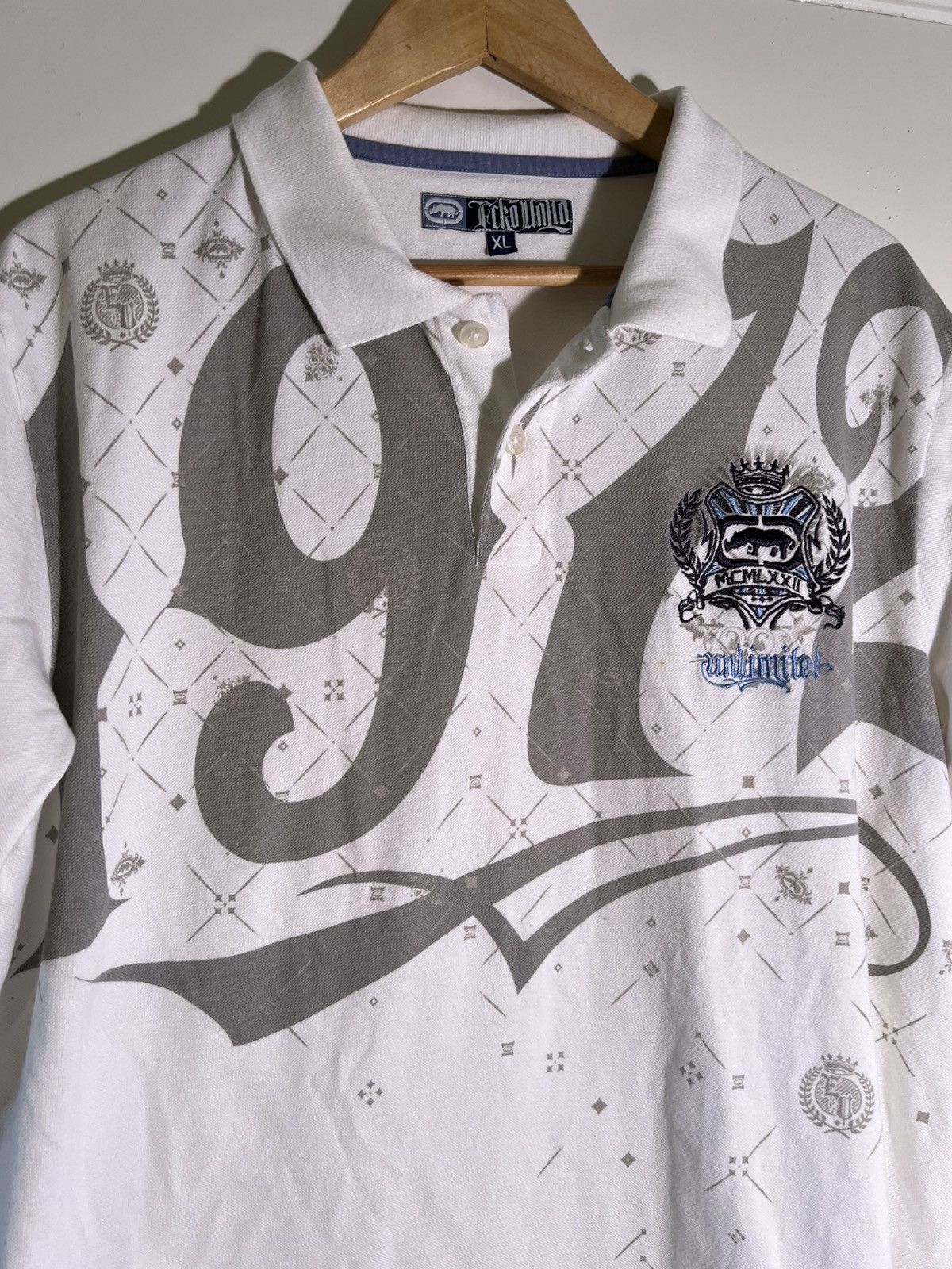 Vintage Y2K 2000’s VTG Vintage Ecko Unltd Streetwear Goth Retro Polo Size US XL / EU 56 / 4 - 3 Thumbnail