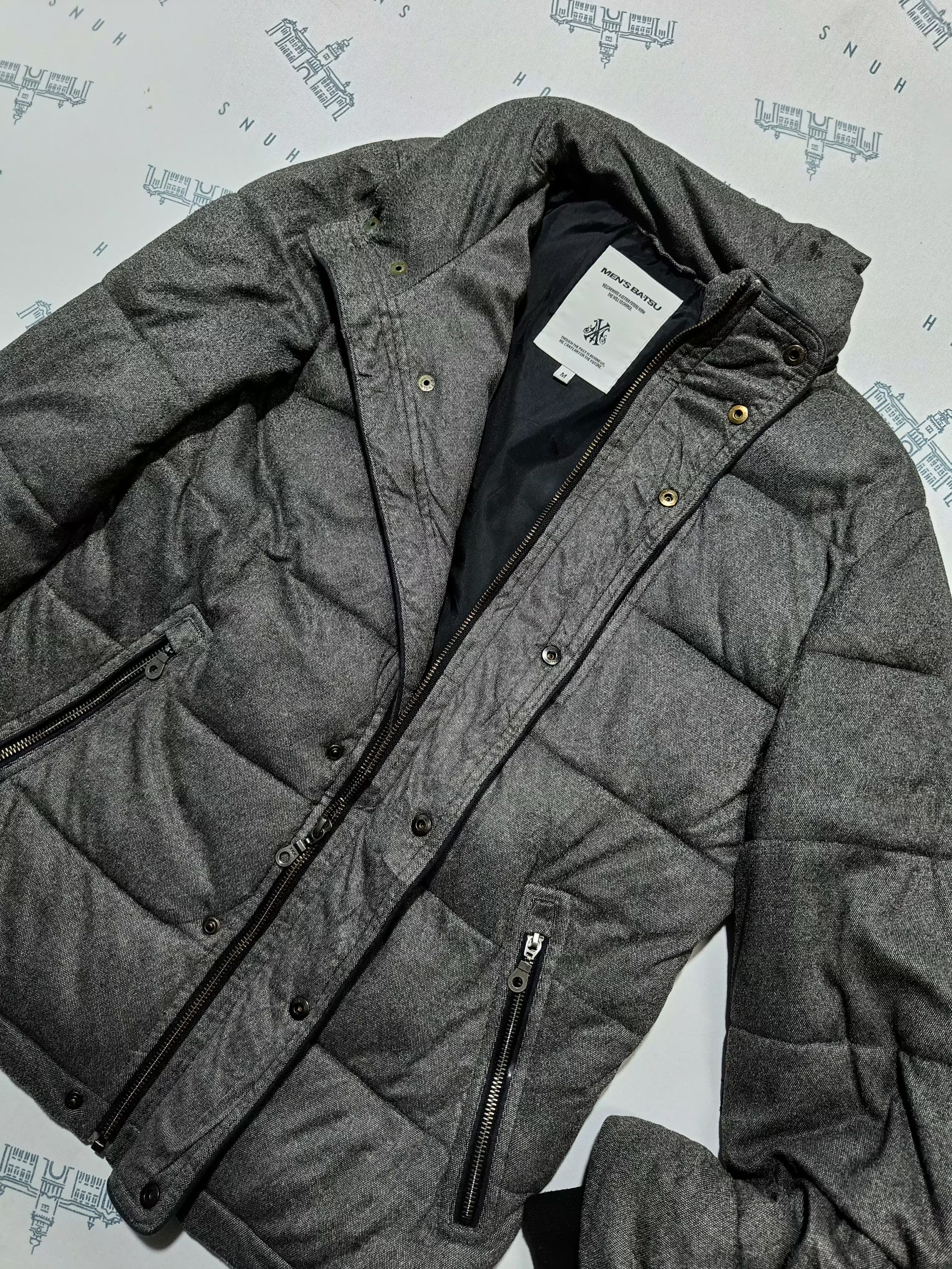 Japanese Brand MEN BAT-SU ZIPPER BUTTON UP HOODIE PUFFER JACKET Size US M / EU 48-50 / 2 - 5 Thumbnail