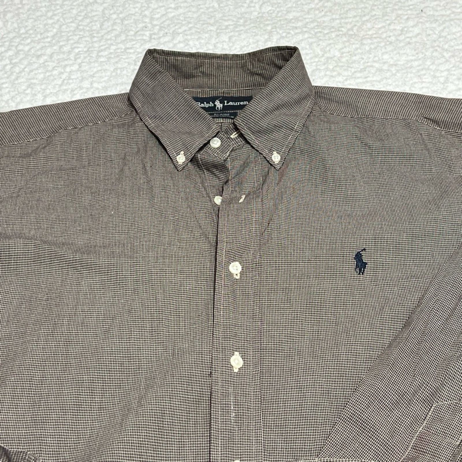 Polo Ralph Lauren Ralph Lauren Blaire Shirt Men's Brown White Micro Check Pony Size US L / EU 52-54 / 3 - 3 Thumbnail