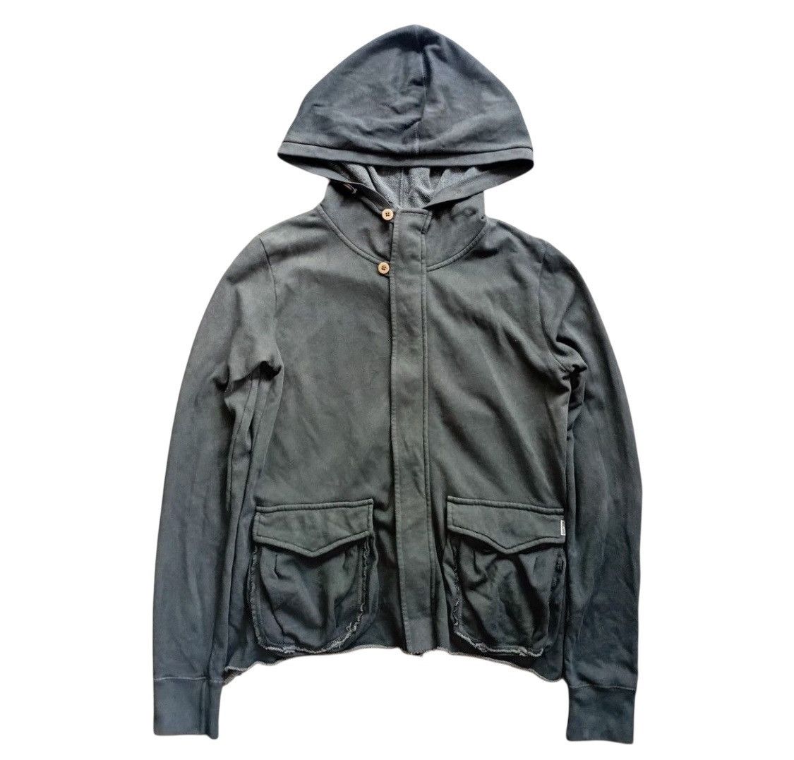 Le Grande Bleu (L.G.B.) Faded Diesel Raw cutting fabrics zip hoodie Size US M / EU 48-50 / 2 - 1 Thumbnail
