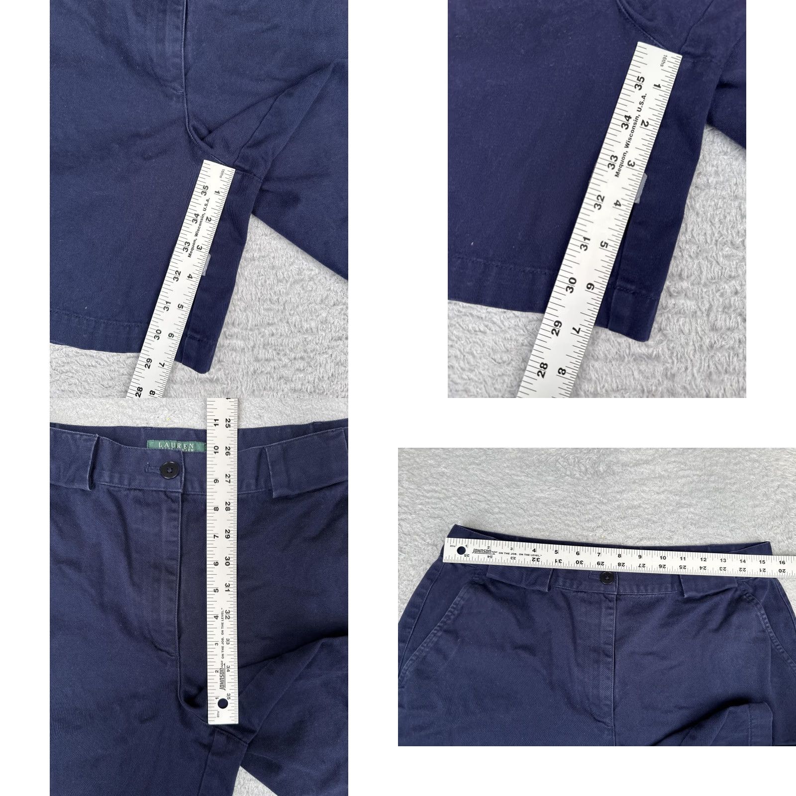 Ralph Lauren Lauren Ralph Lauren Cargo Shorts Womens 12 Blue Twill Flat Front Casual Summer Short Solid Navy Womens Size 34" / US 12 / IT 48 - 8 Thumbnail