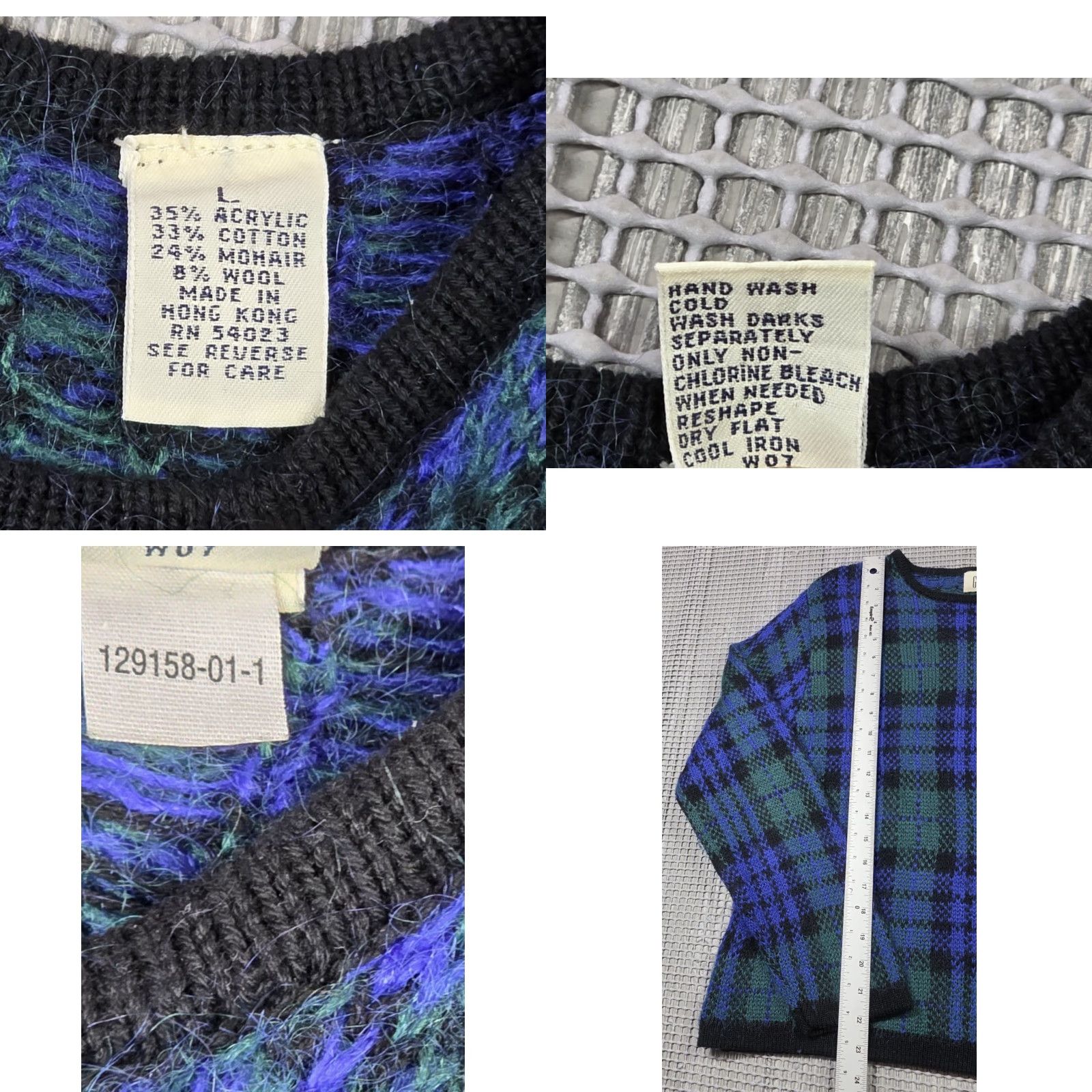 Gap **Vintage Gap Tartan Plaid Blue Green Womens Sweater Size L** User: Vintage Gap Tartan Plaid Blue Green Women's Large Sweater Size L / US 10 / IT 46 - 8 Thumbnail