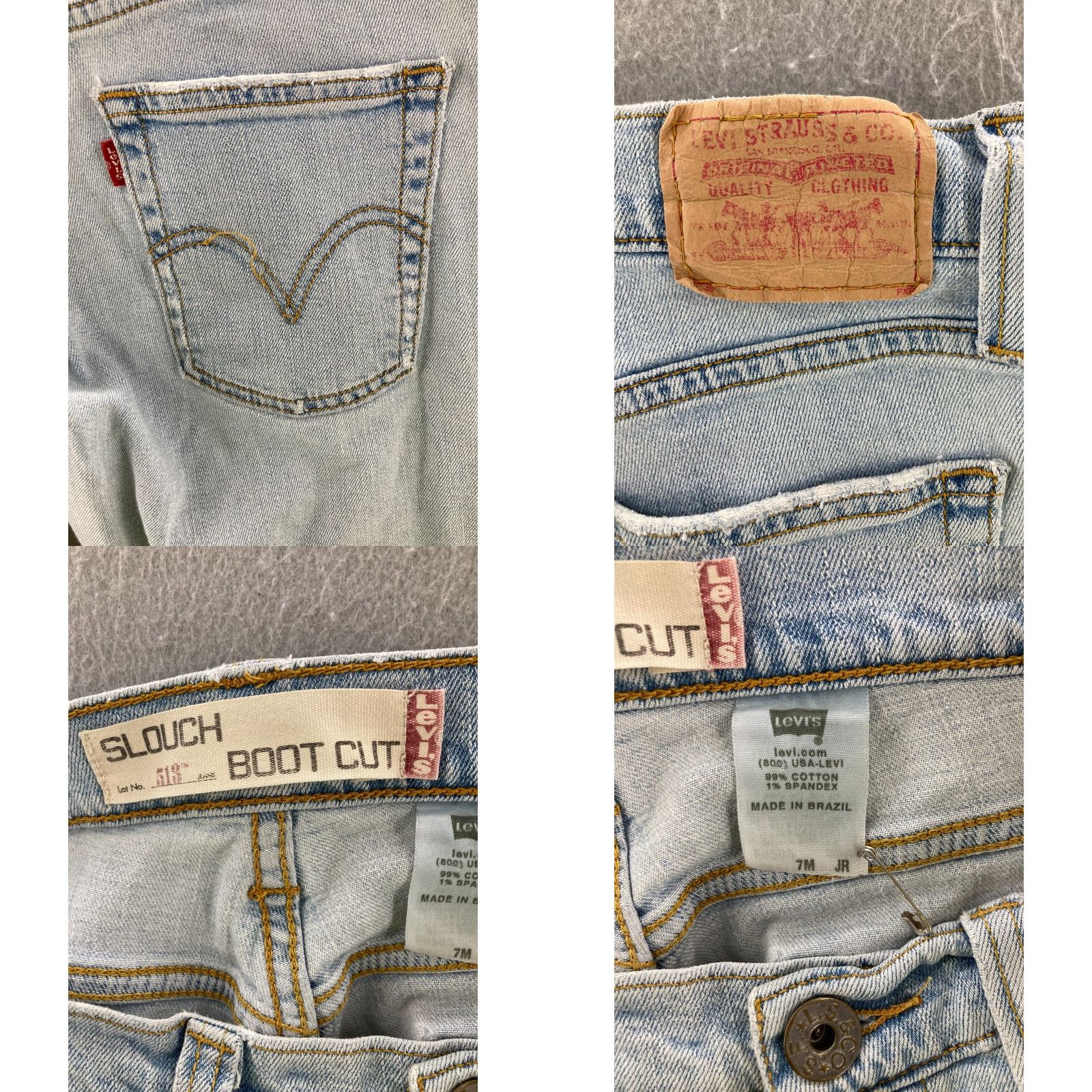 Levi's VINTAGE Levi's 513 Bootcut Jeans Womens 7 M Distressed Light Wash Blue Y2K Size 28" / US 6 / IT 42 - 8 Thumbnail