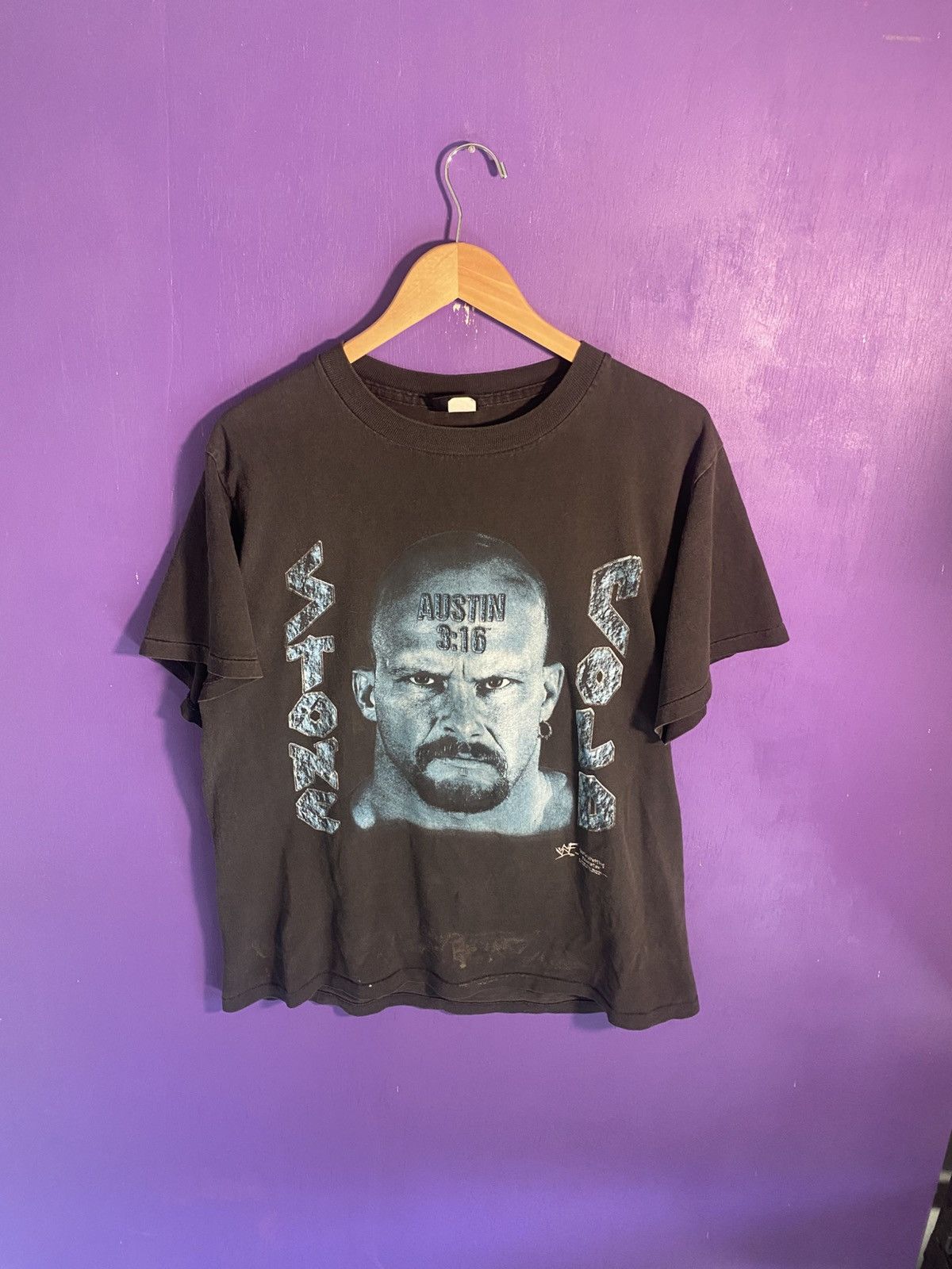 Vintage × WWF Vintage 1998 WWF Stone cold faded t-shirt Size US L / EU 52-54 / 3 - 1 Thumbnail