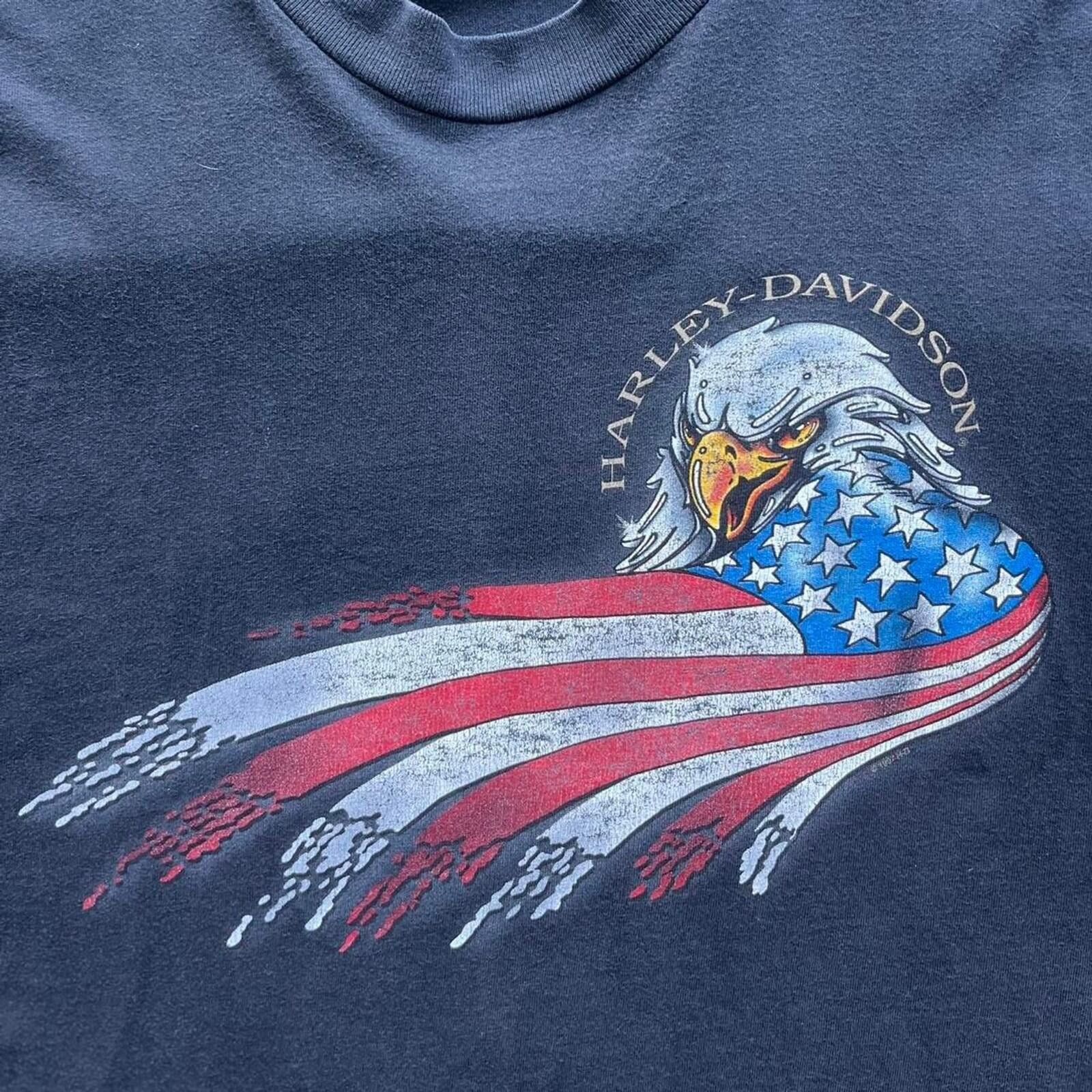 Harley Davidson 1997 Harley-Davidson Eagle USA Flag T-Shirt Size 3XL Size US XXL / EU 58 / 5 - 3 Thumbnail