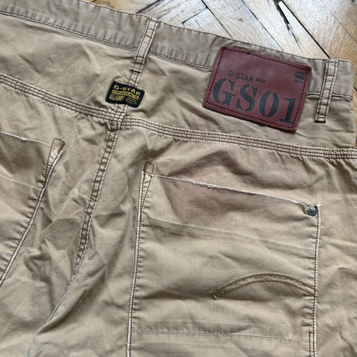 G-Star Mens Vintage G Star Raw Cargo Shorts rare army Y2K Size US 31 - 3 Thumbnail