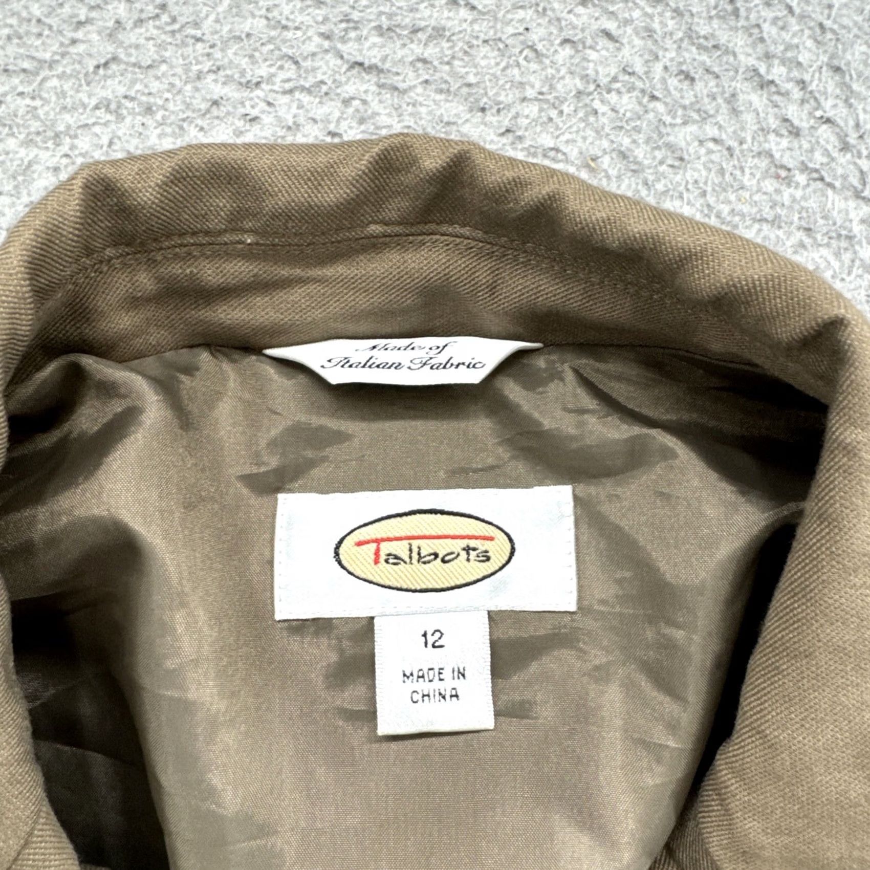 Talbots Talbots Jacket Women’s Belted Linen Blend Brown Size 12 Button Up Mid-Length Casual Seasonal Tan Jacket Womens Size XL / US 12-14 / IT 48-50 - 4 Thumbnail