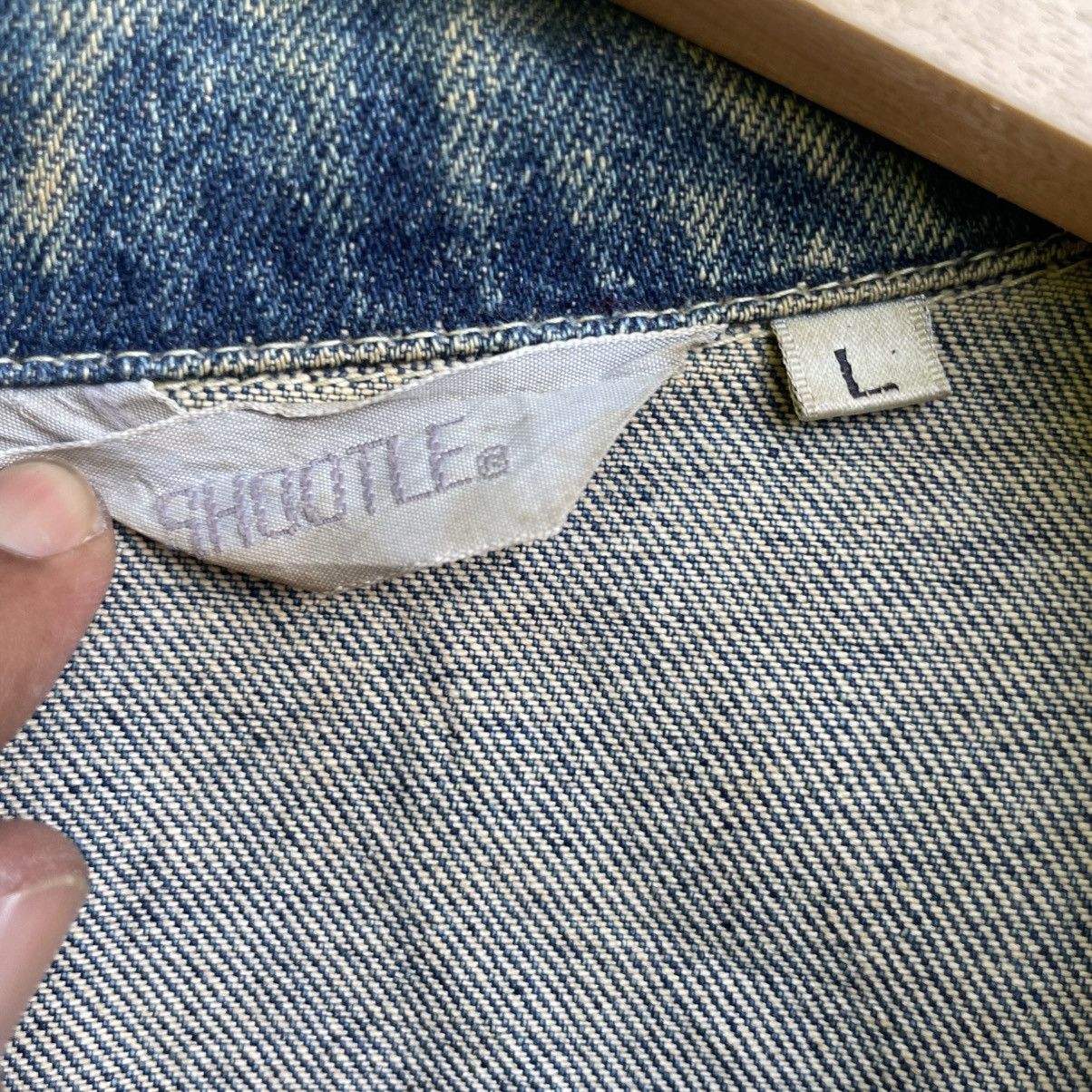 Japanese Brand × Vintage 💥Vintage 90s Shootle Denim Trucker Jacket Size US L / EU 52-54 / 3 - 8 Thumbnail