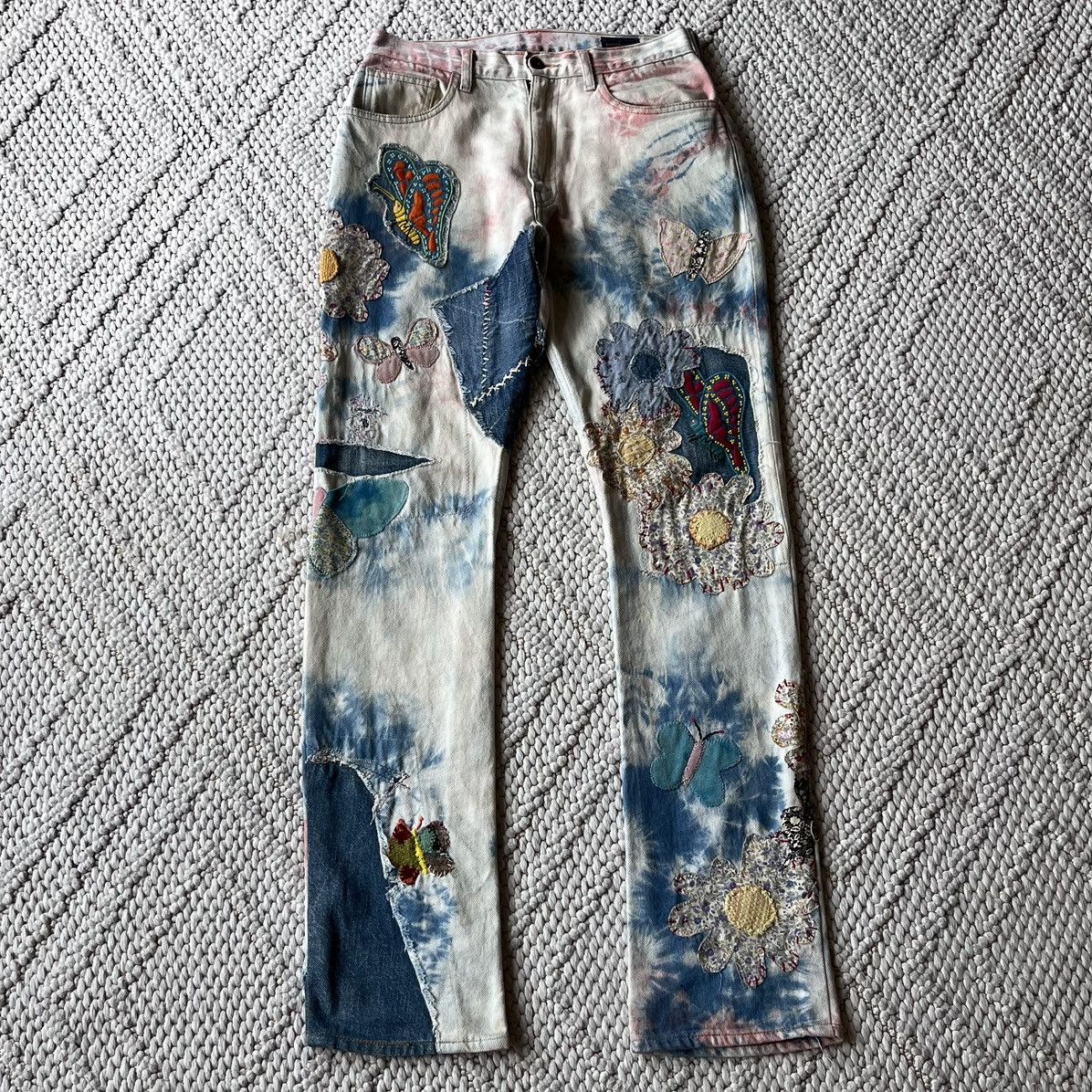 Kapital Kapital 12.5oz papillon embroidered tie dye patchwork denim Size US 32 / EU 48 - 1 Thumbnail