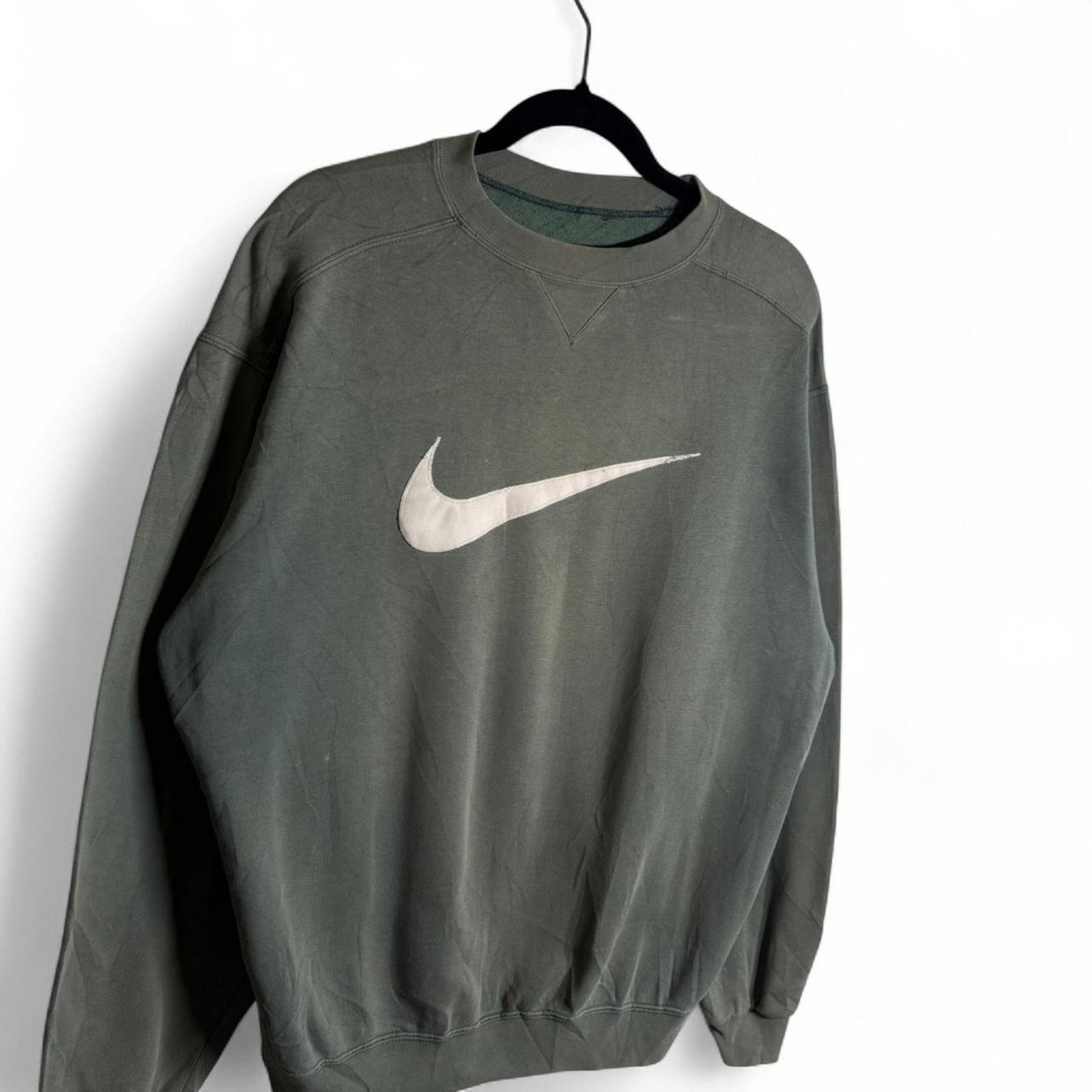 Nike Vintage 90s nike green heavy crewneck sweatshirt big swoosh Size US XL / EU 56 / 4 - 3 Thumbnail