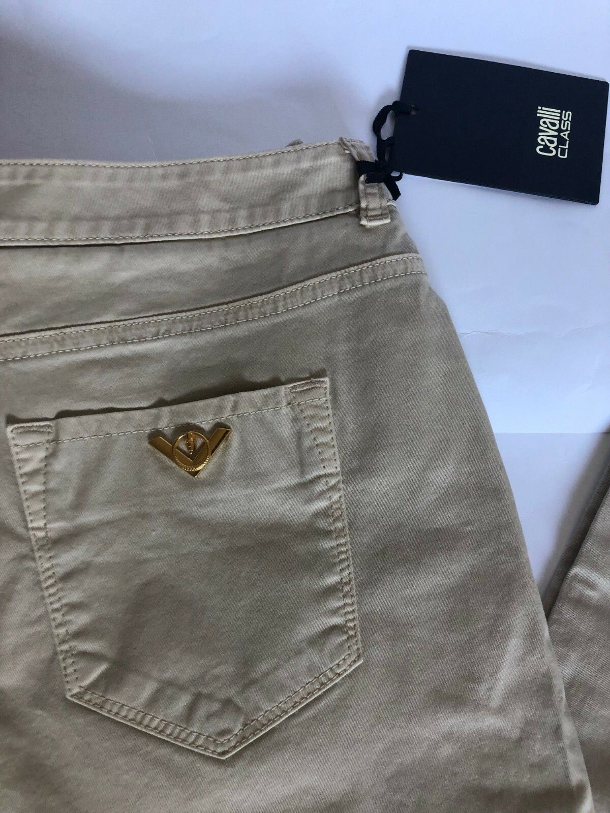 Cavalli Class Roberto Cavalli Class Beige 14 US 50 EU Skinny Jeans Pant Size 36" / US 14 / IT 50 - 4 Thumbnail