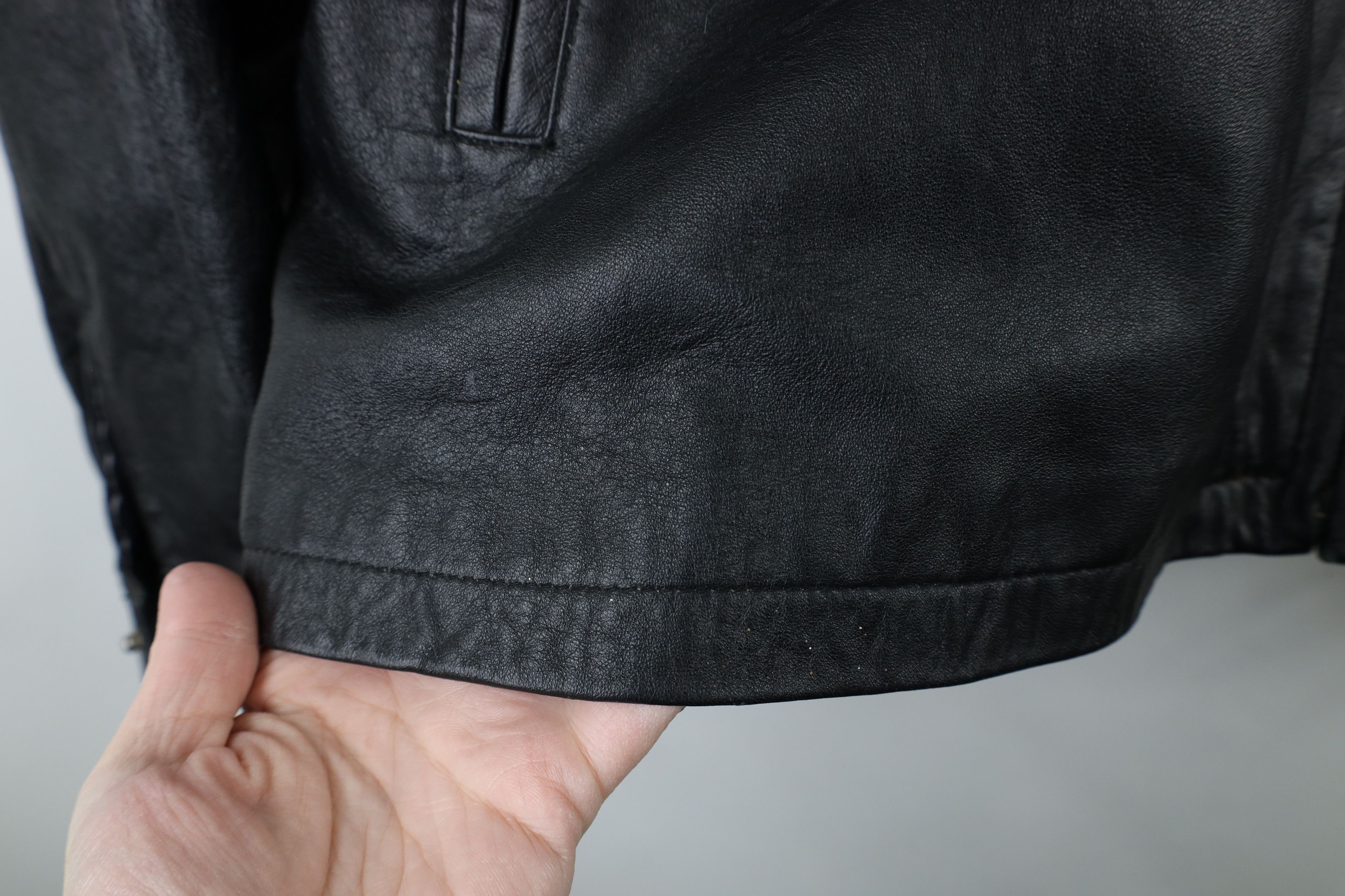 Vintage Vintage 90s Streetwear Side Buckle Full Zip Leather Jacket Size US XXL / EU 58 / 5 - 5 Thumbnail