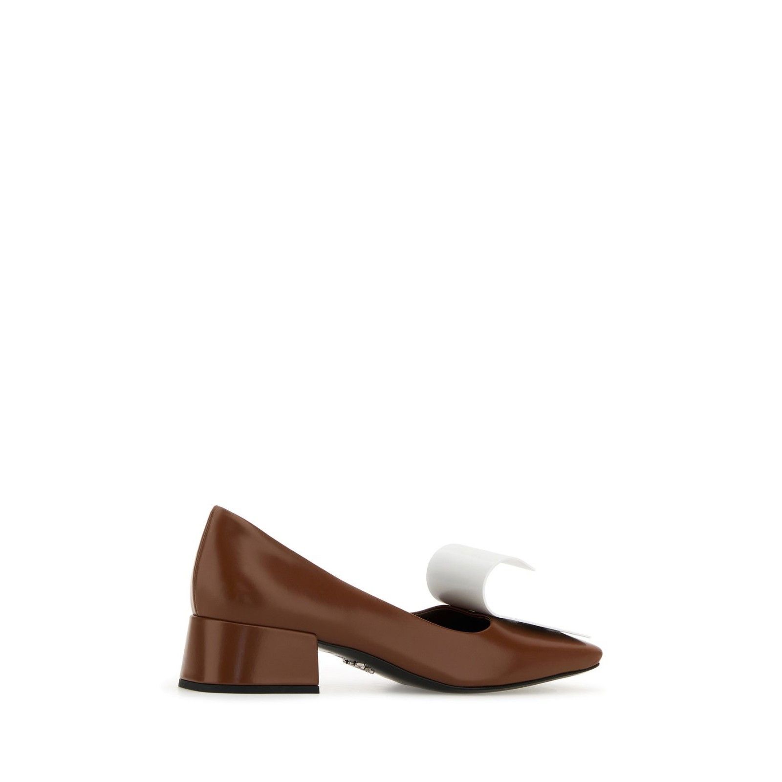 Prada PRADA Two-Tone Brown White Leather Pumps New And Authentic ( Size US 7 / IT 37 - 3 Thumbnail