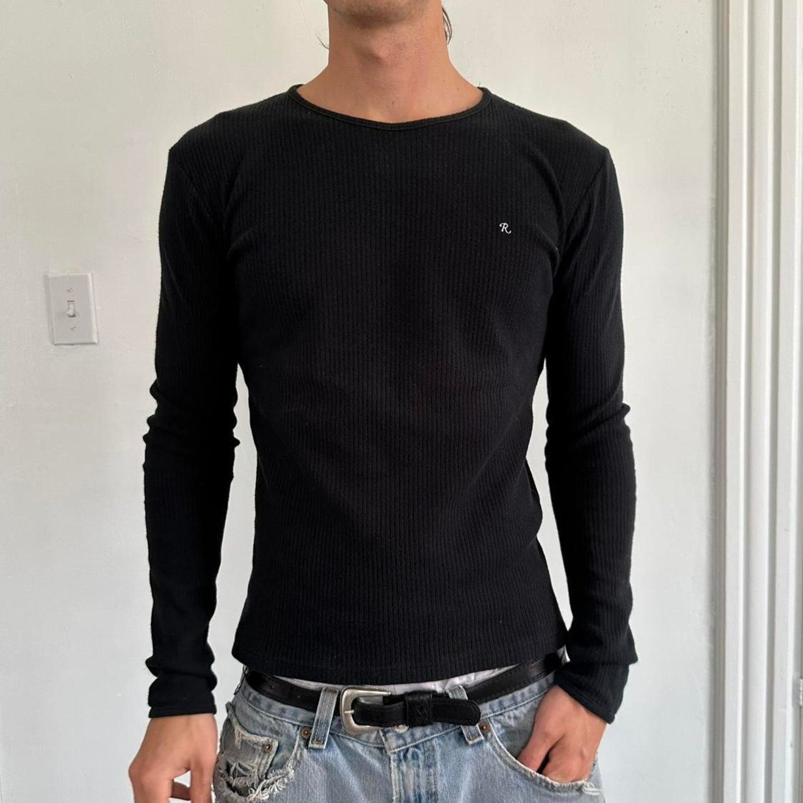 Raf Simons × Vintage Vintage SS03 RAF Simmons Black Longsleeve Thermal Shirt Size US S / EU 44-46 / 1 - 3 Thumbnail